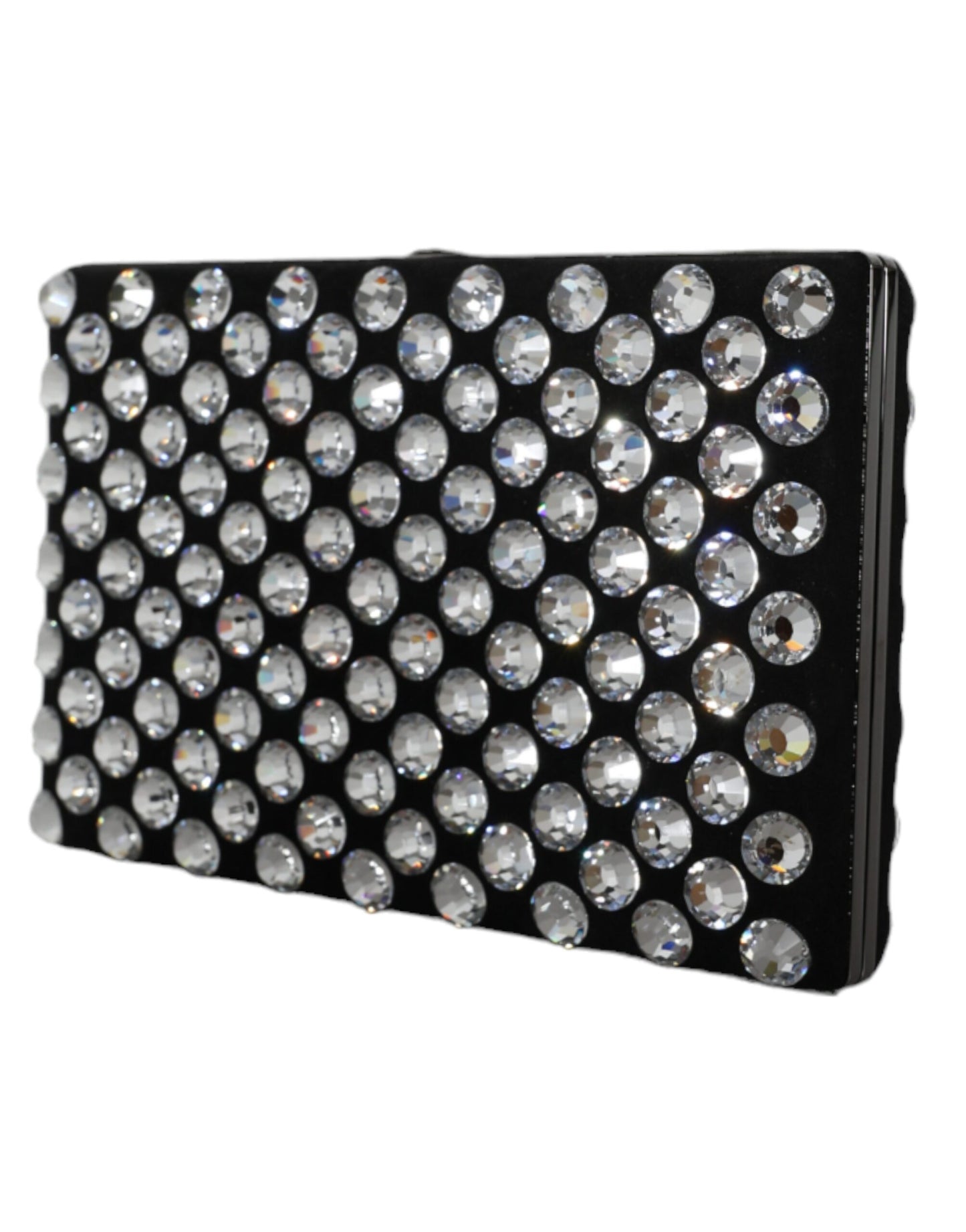 Dolce & Gabbana Black Velvet Crystal Clutch Evening Party Purse Bag Curated Luxury Accessories by Orvyn