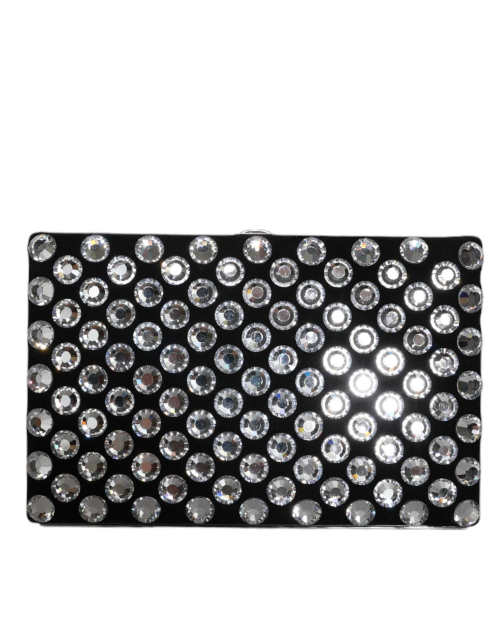 Dolce & Gabbana Black Velvet Crystal Clutch Evening Party Purse Bag Curated Luxury Accessories by Orvyn