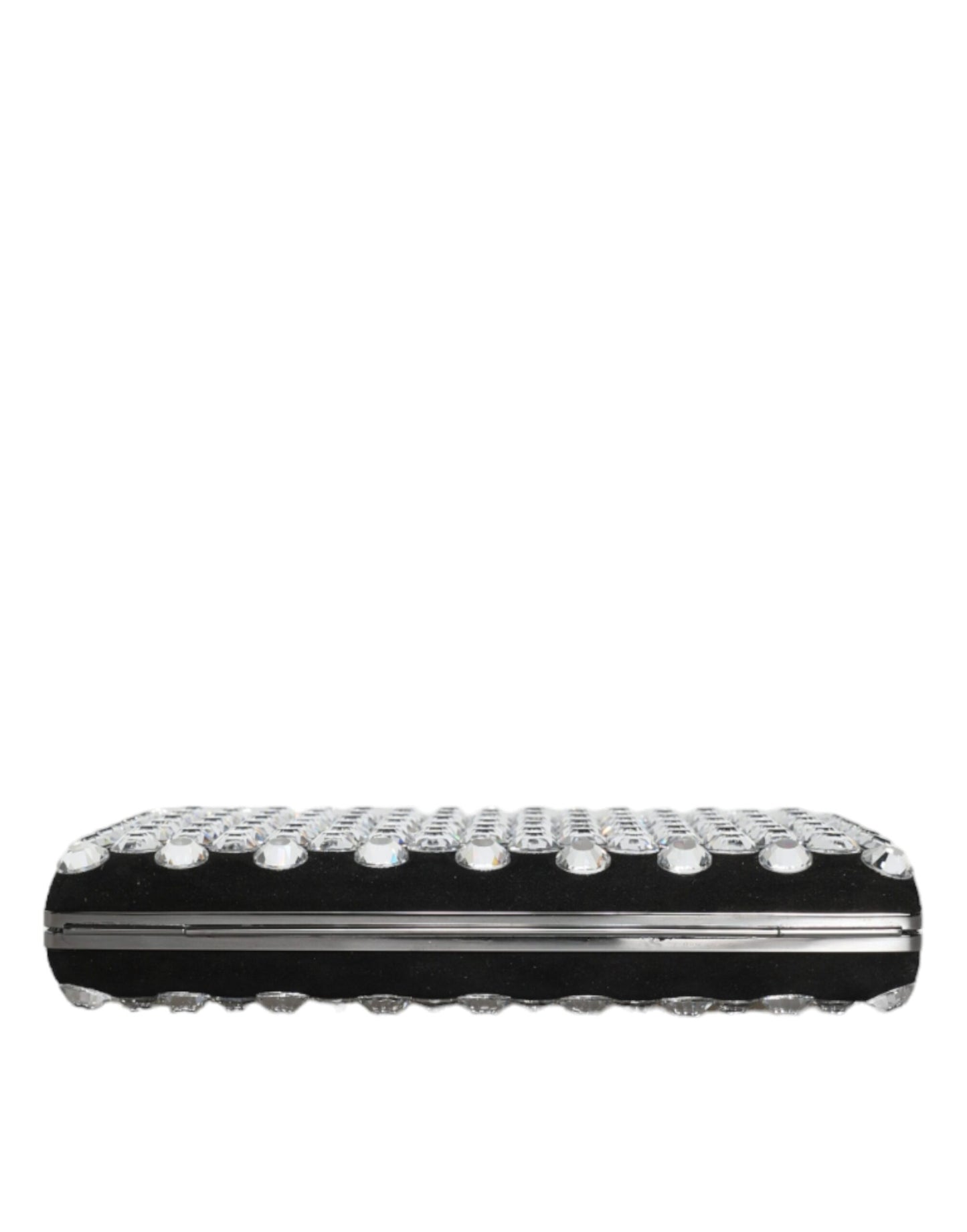 Dolce & Gabbana Black Velvet Crystal Clutch Evening Party Purse Bag Curated Luxury Accessories by Orvyn