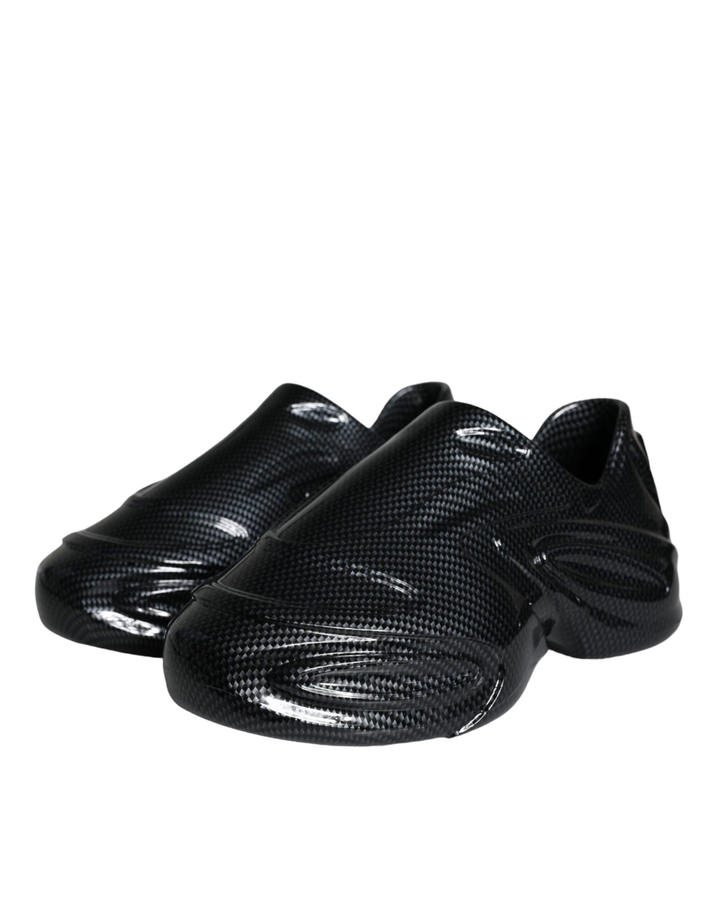Dolce & Gabbana Black Foiled Rubber Toy Low Top Men Sneakers Shoes Curated Luxury Accessories by Orvyn