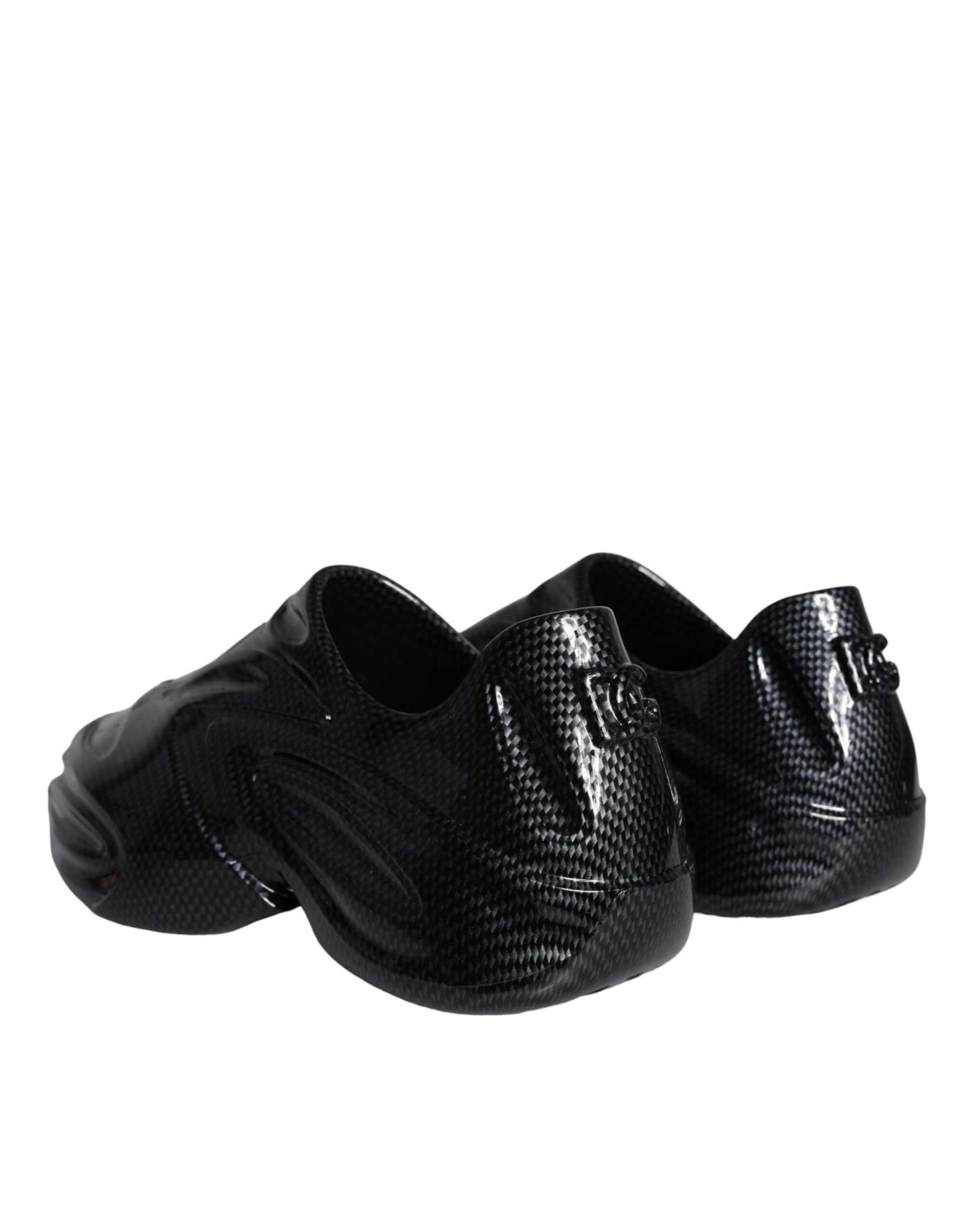 Dolce & Gabbana Black Foiled Rubber Toy Low Top Men Sneakers Shoes Curated Luxury Accessories by Orvyn