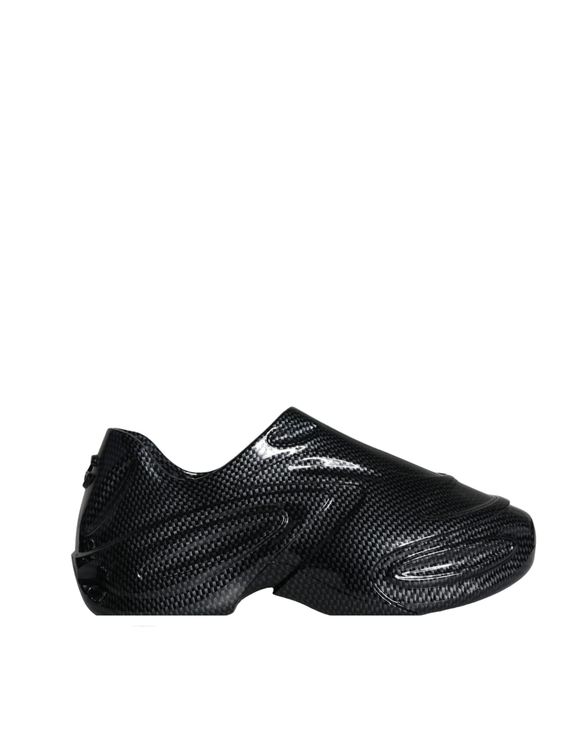 Dolce & Gabbana Black Foiled Rubber Toy Low Top Men Sneakers Shoes Curated Luxury Accessories by Orvyn