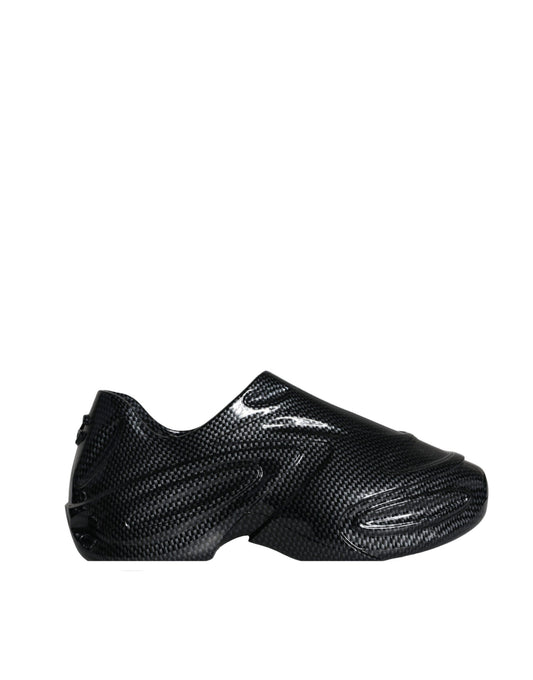 Dolce & Gabbana Black Foiled Rubber Toy Low Top Men Sneakers Shoes Curated Luxury Accessories by Orvyn