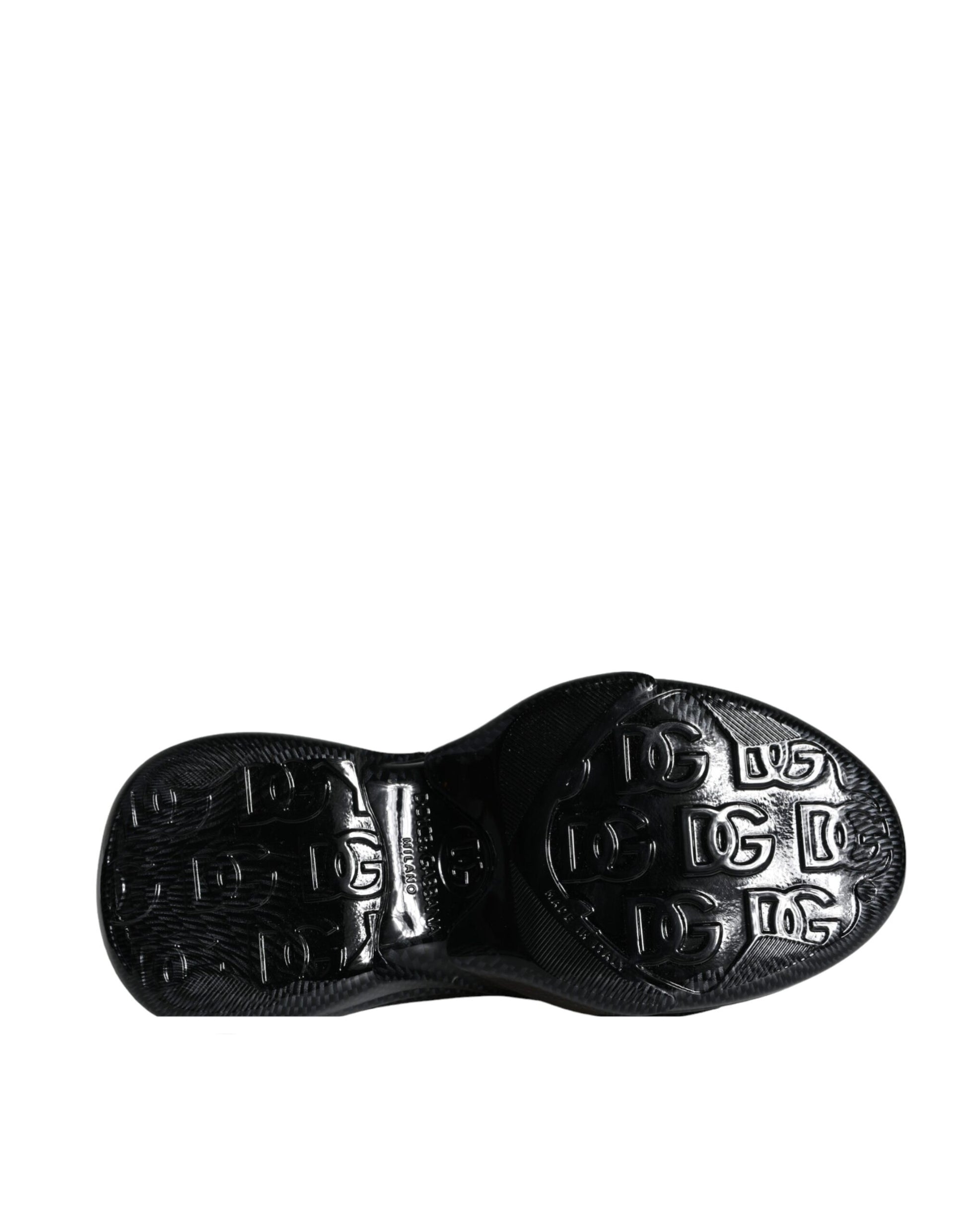 Dolce & Gabbana Black Foiled Rubber Toy Low Top Men Sneakers Shoes Curated Luxury Accessories by Orvyn