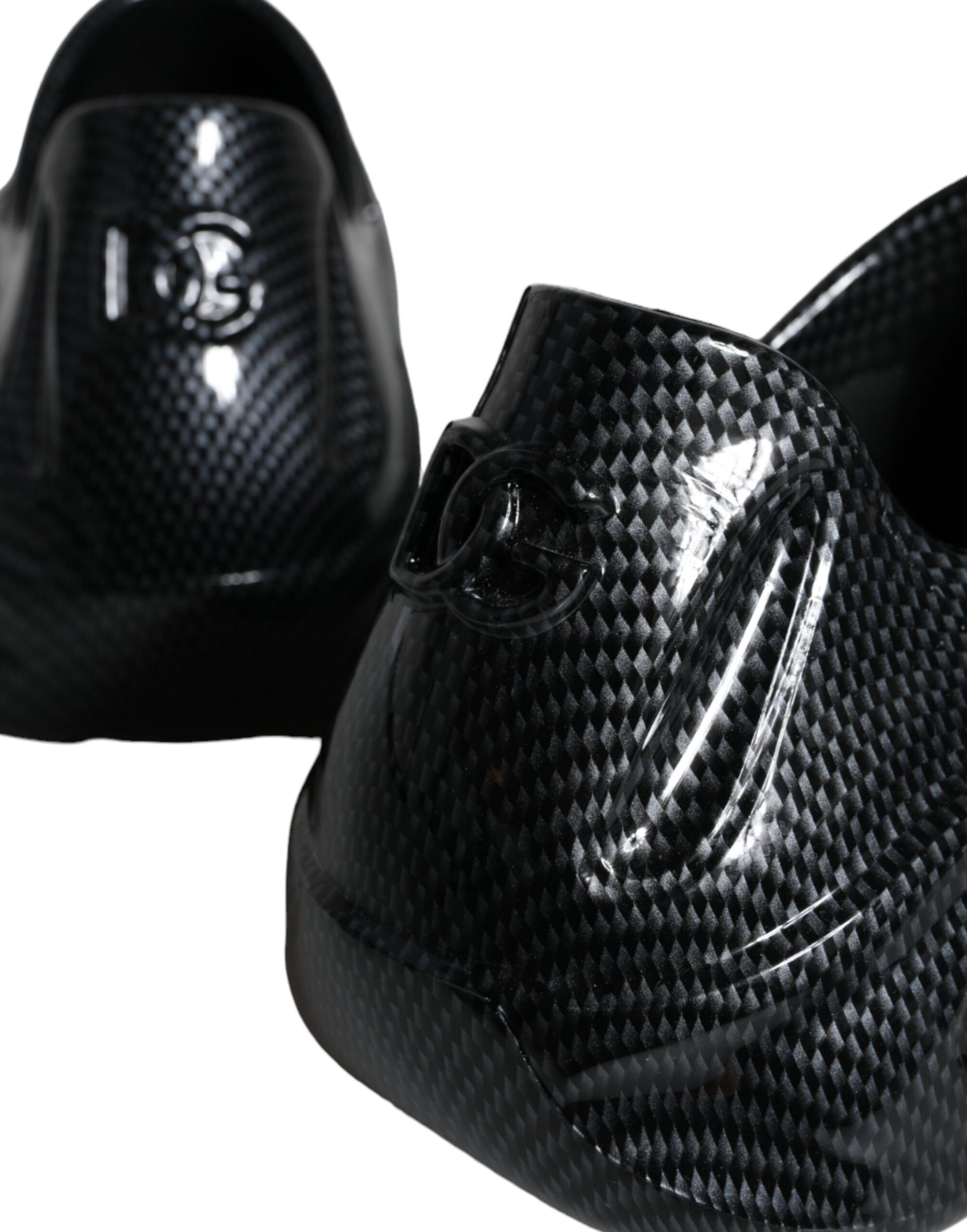 Dolce & Gabbana Black Foiled Rubber Toy Low Top Men Sneakers Shoes Curated Luxury Accessories by Orvyn