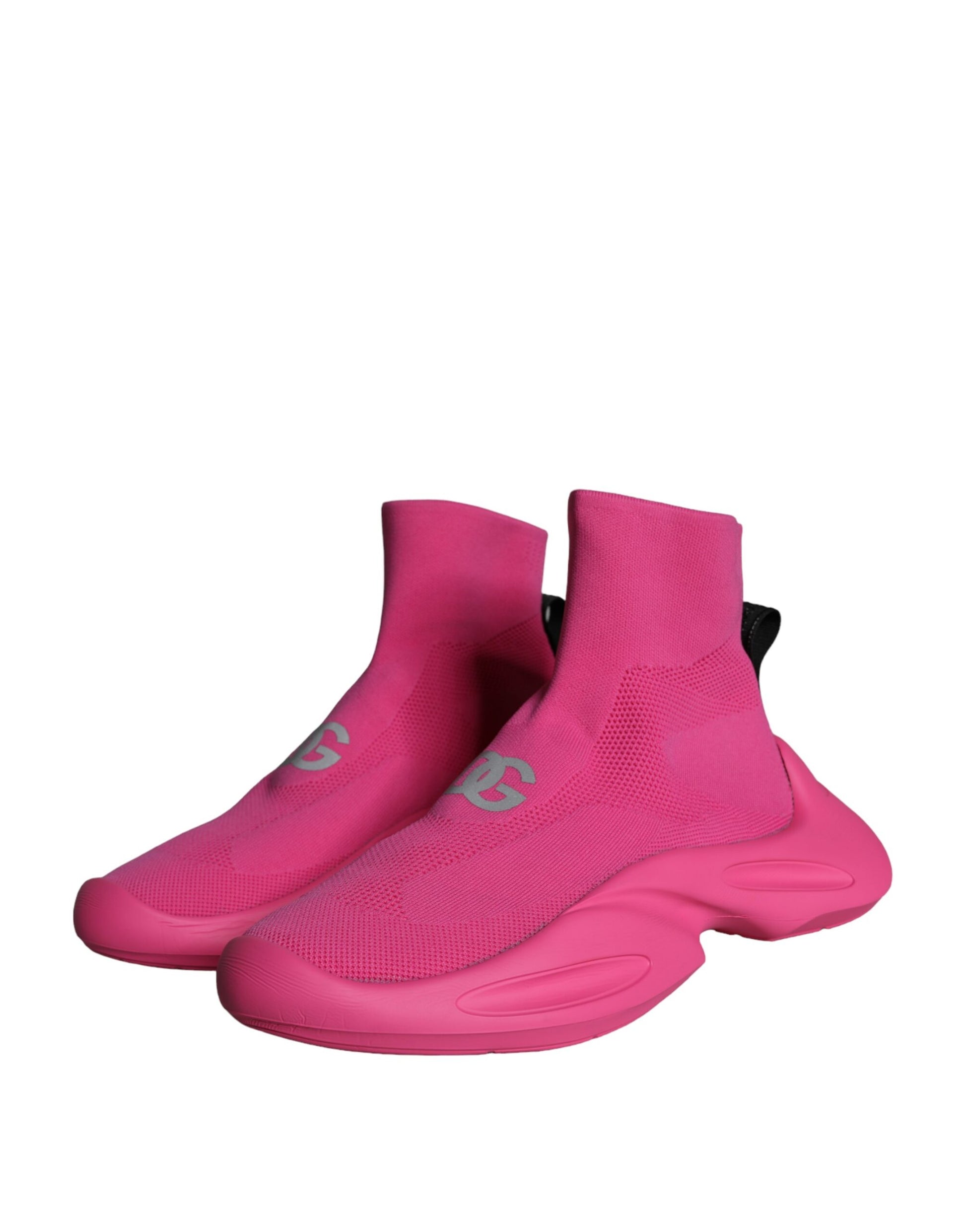 Dolce & Gabbana Pink Logo Print Slip On Socks Sneakers Shoes Curated Luxury Accessories by Orvyn