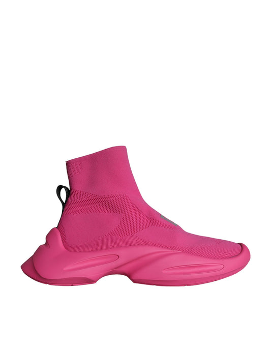Dolce & Gabbana Pink Logo Print Slip On Socks Sneakers Shoes Curated Luxury Accessories by Orvyn