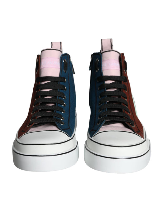 Dolce & Gabbana Multicolor Patchwork High Top Sneaker Shoes Curated Luxury Accessories by Orvyn