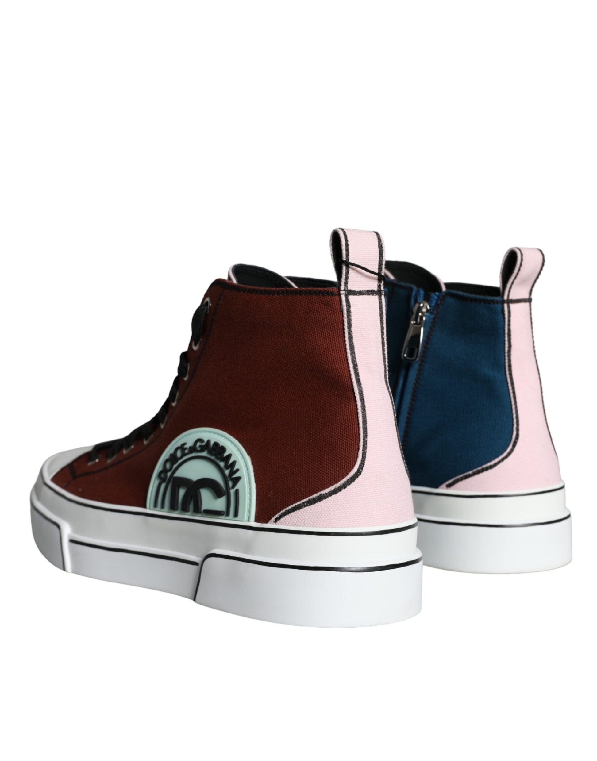 Dolce & Gabbana Multicolor Patchwork High Top Sneaker Shoes Curated Luxury Accessories by Orvyn
