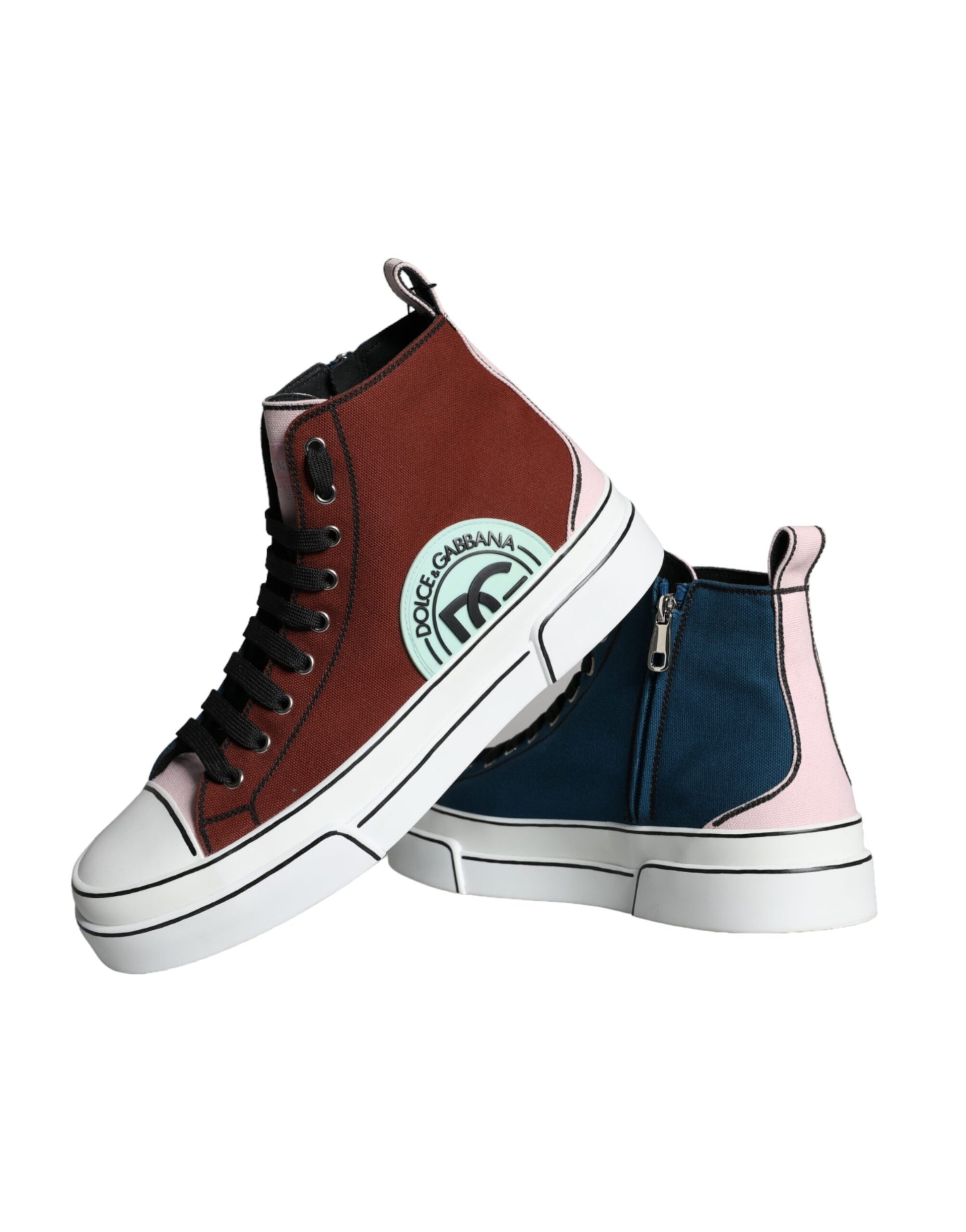 Dolce & Gabbana Multicolor Patchwork High Top Sneaker Shoes Curated Luxury Accessories by Orvyn