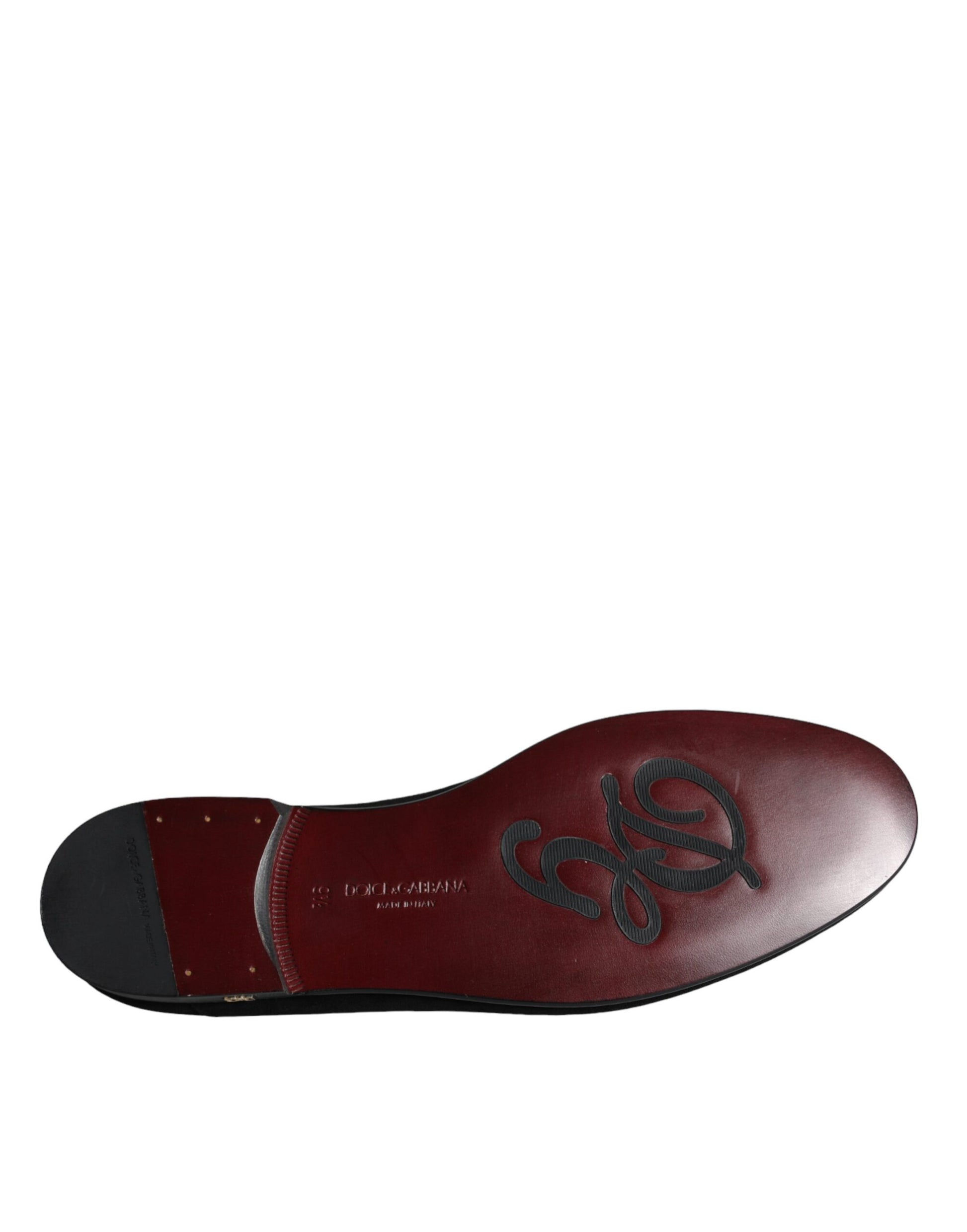 Dolce & Gabbana Black Suede Loafers Formal Slip On Shoes Curated Luxury Accessories by Orvyn