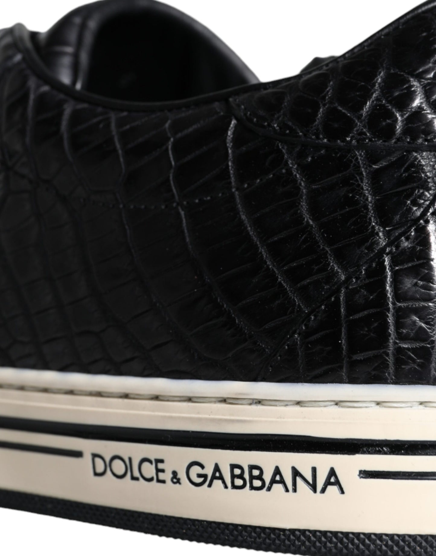 Dolce & Gabbana Black Leather Men Low Top Sneakers Shoes Curated Luxury Accessories by Orvyn