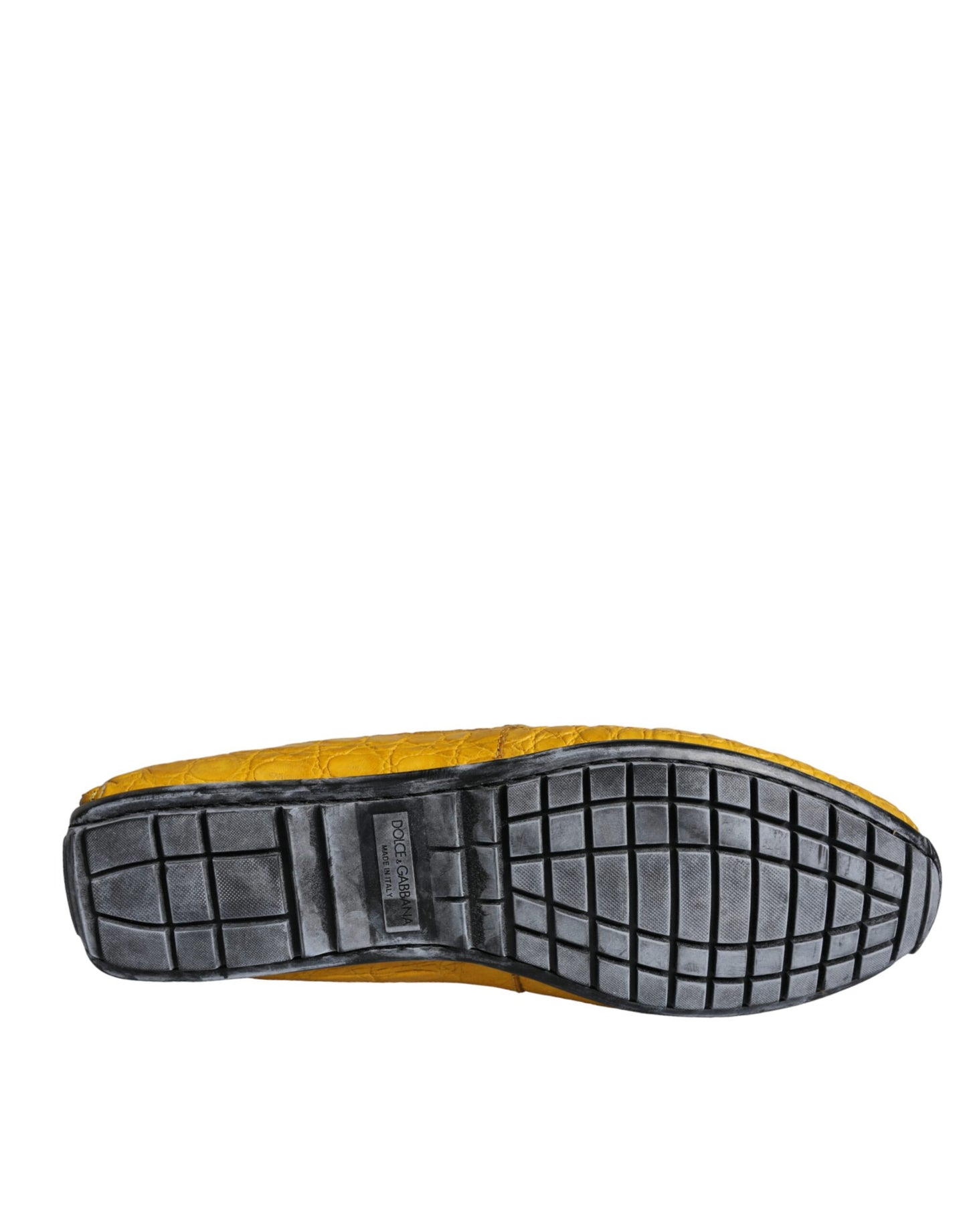 Dolce & Gabbana Yellow Leather Slip Mocassin Loafers Shoes Curated Luxury Accessories by Orvyn