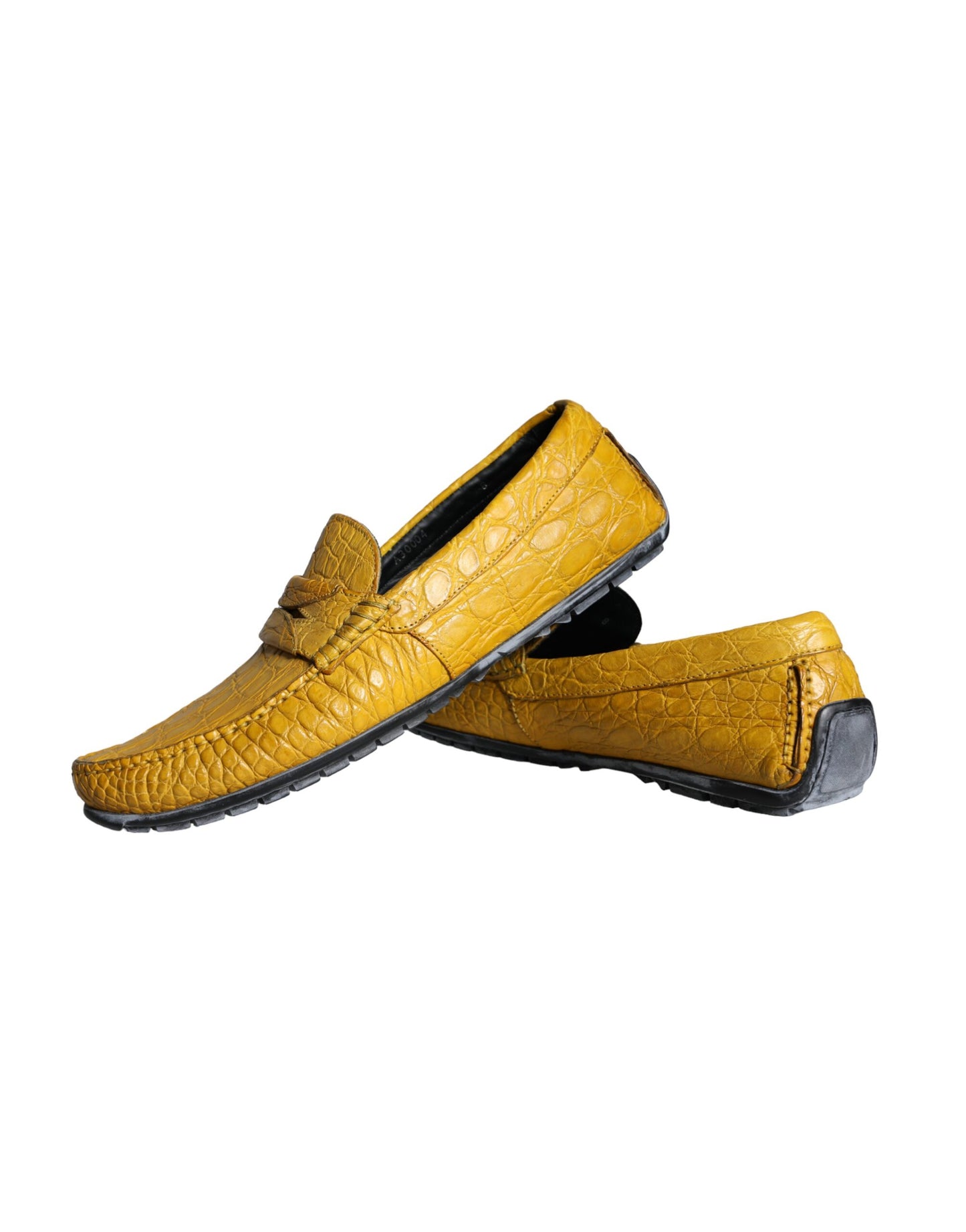 Dolce & Gabbana Yellow Leather Slip Mocassin Loafers Shoes Curated Luxury Accessories by Orvyn