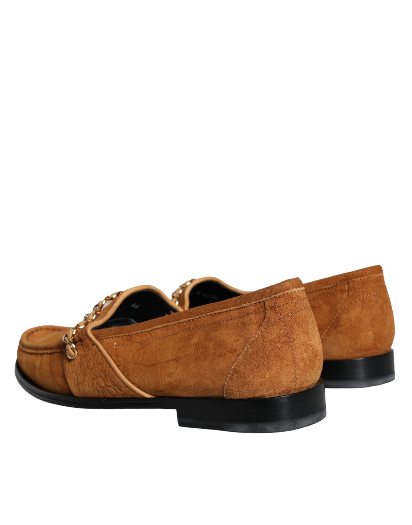 Dolce & Gabbana Brown Velvet Leather Logo Mocassin Slip On Shoes Curated Luxury Accessories by Orvyn
