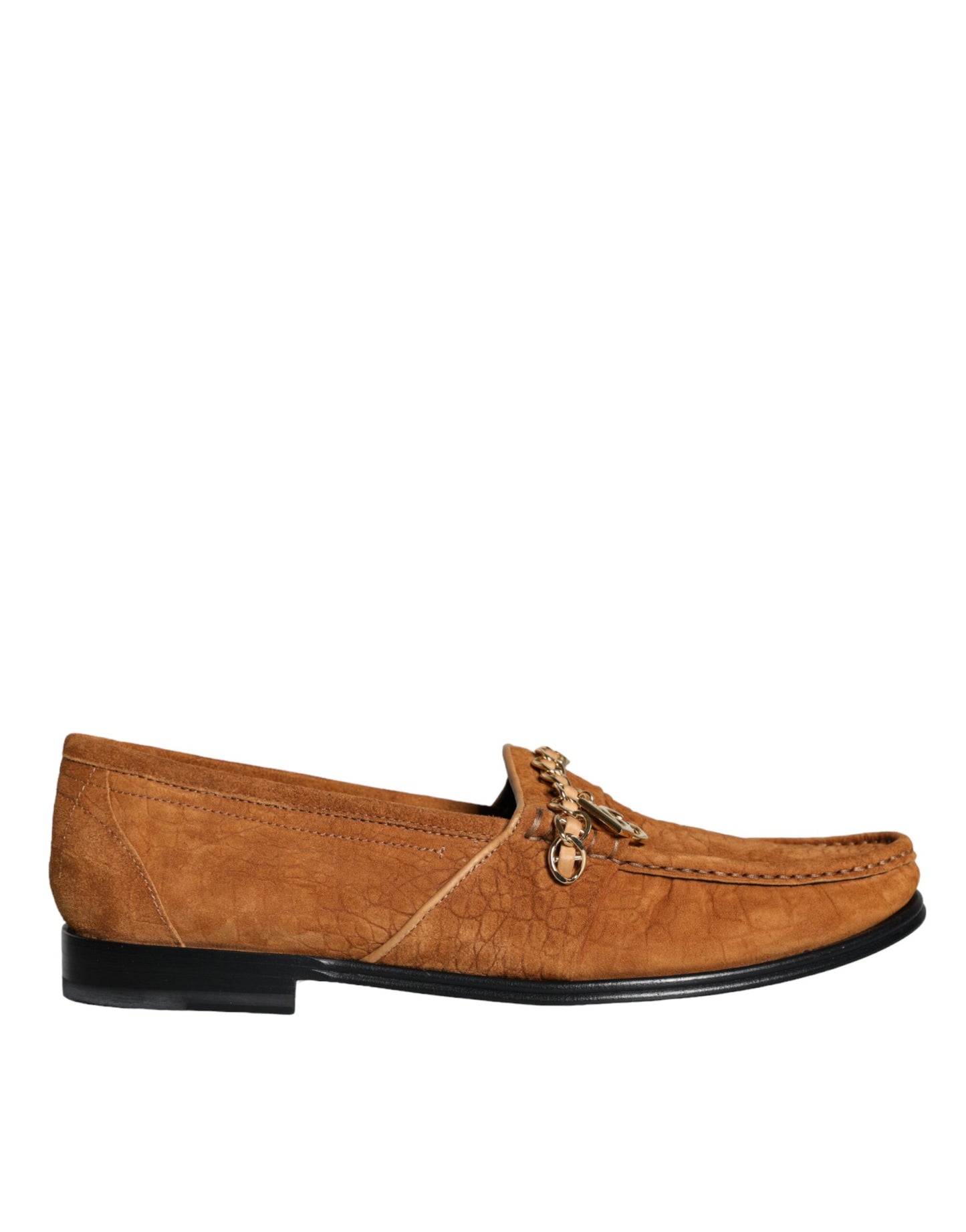 Dolce & Gabbana Brown Velvet Leather Logo Mocassin Slip On Shoes Curated Luxury Accessories by Orvyn