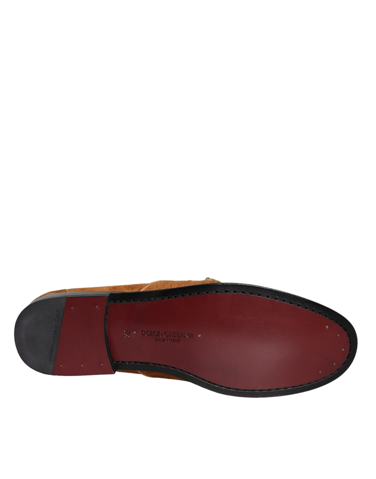 Dolce & Gabbana Brown Velvet Leather Logo Mocassin Slip On Shoes Curated Luxury Accessories by Orvyn