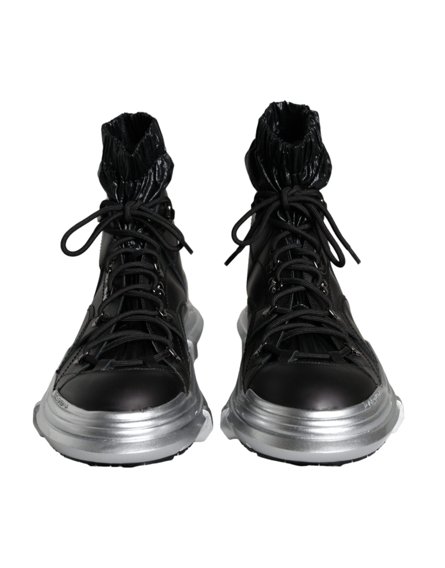 Dolce & Gabbana Black Nylon Galileo High Top Sneakers Shoes Curated Luxury Accessories by Orvyn