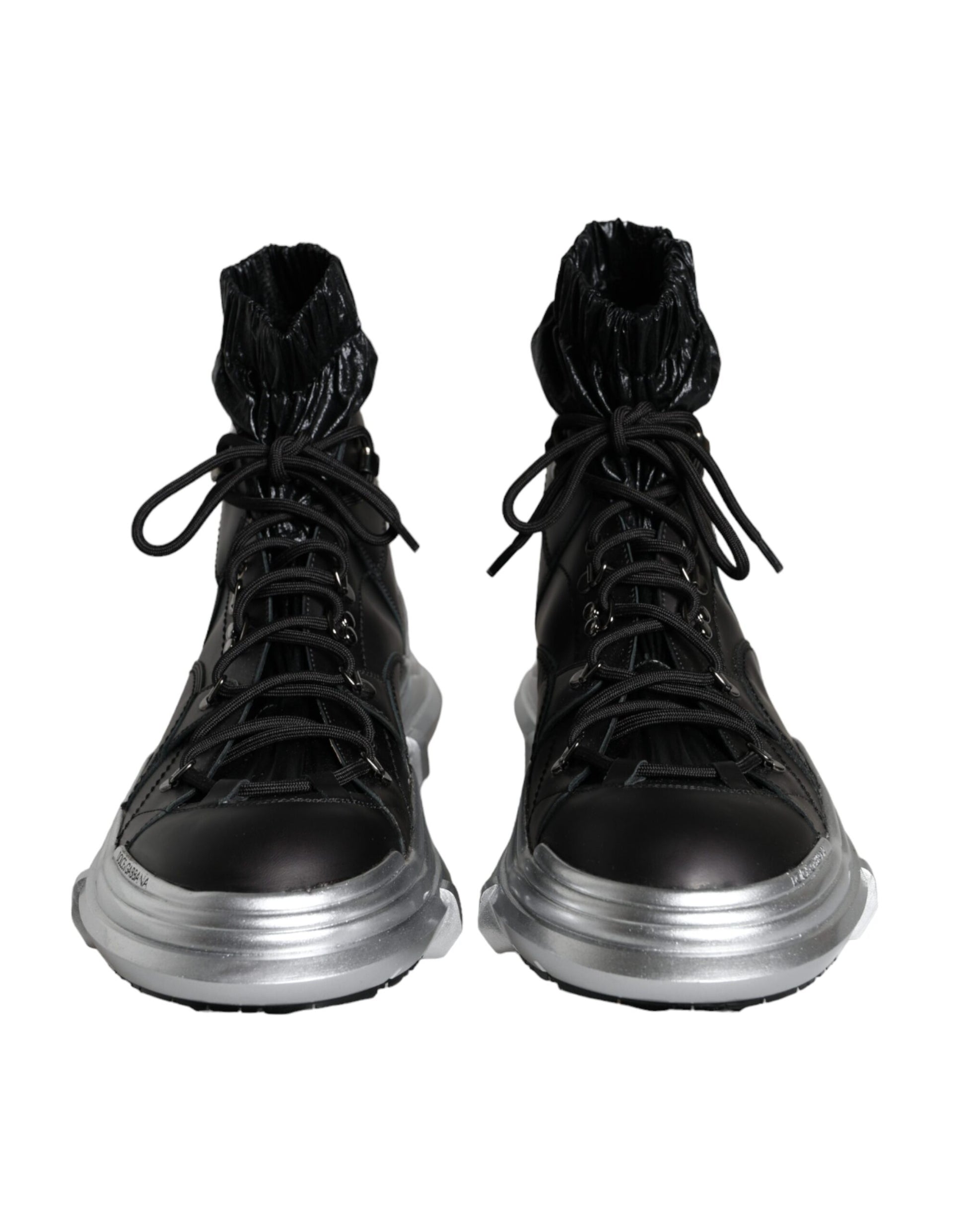 Dolce & Gabbana Black Nylon Galileo High Top Sneakers Shoes Curated Luxury Accessories by Orvyn