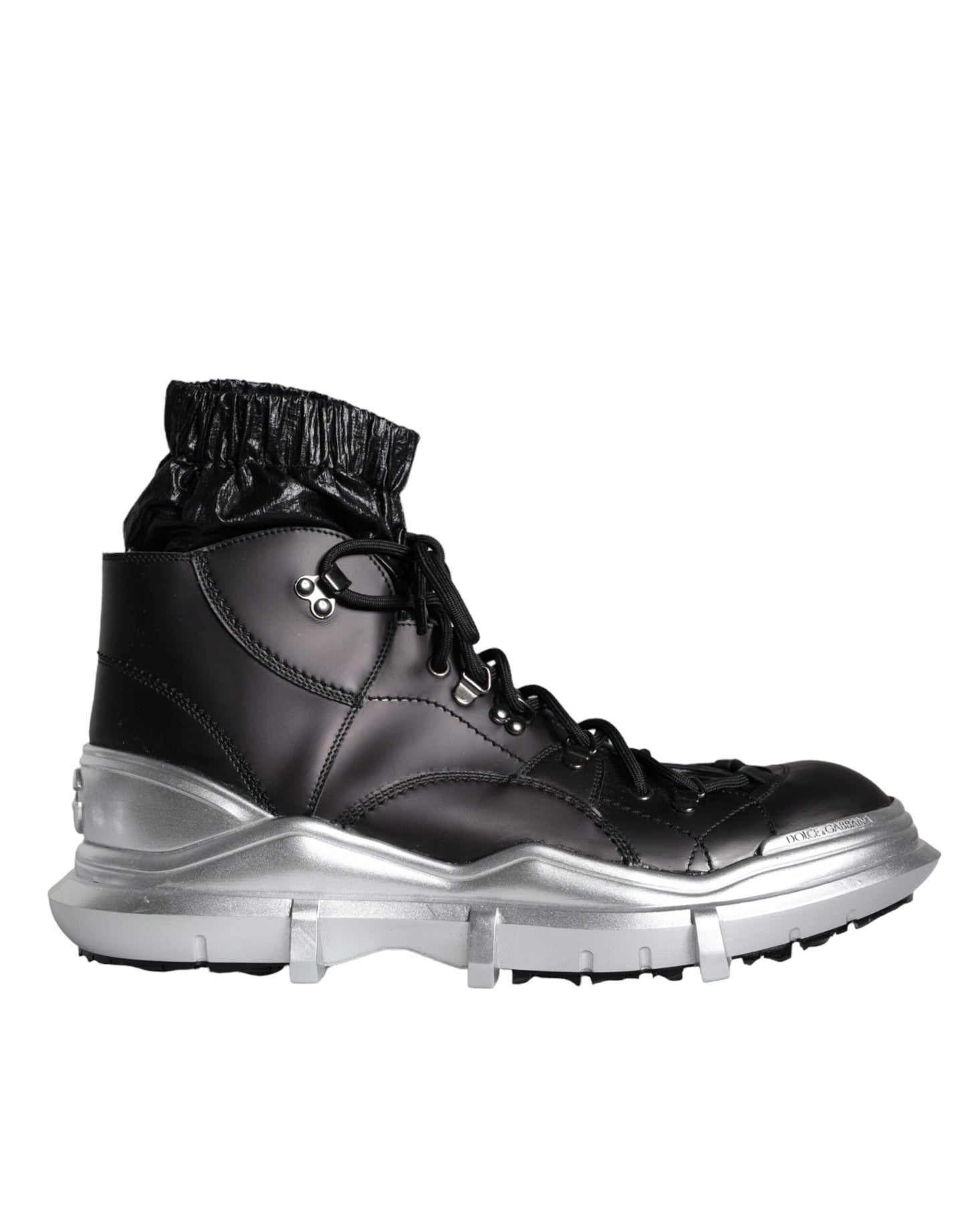 Dolce & Gabbana Black Nylon Galileo High Top Sneakers Shoes Curated Luxury Accessories by Orvyn