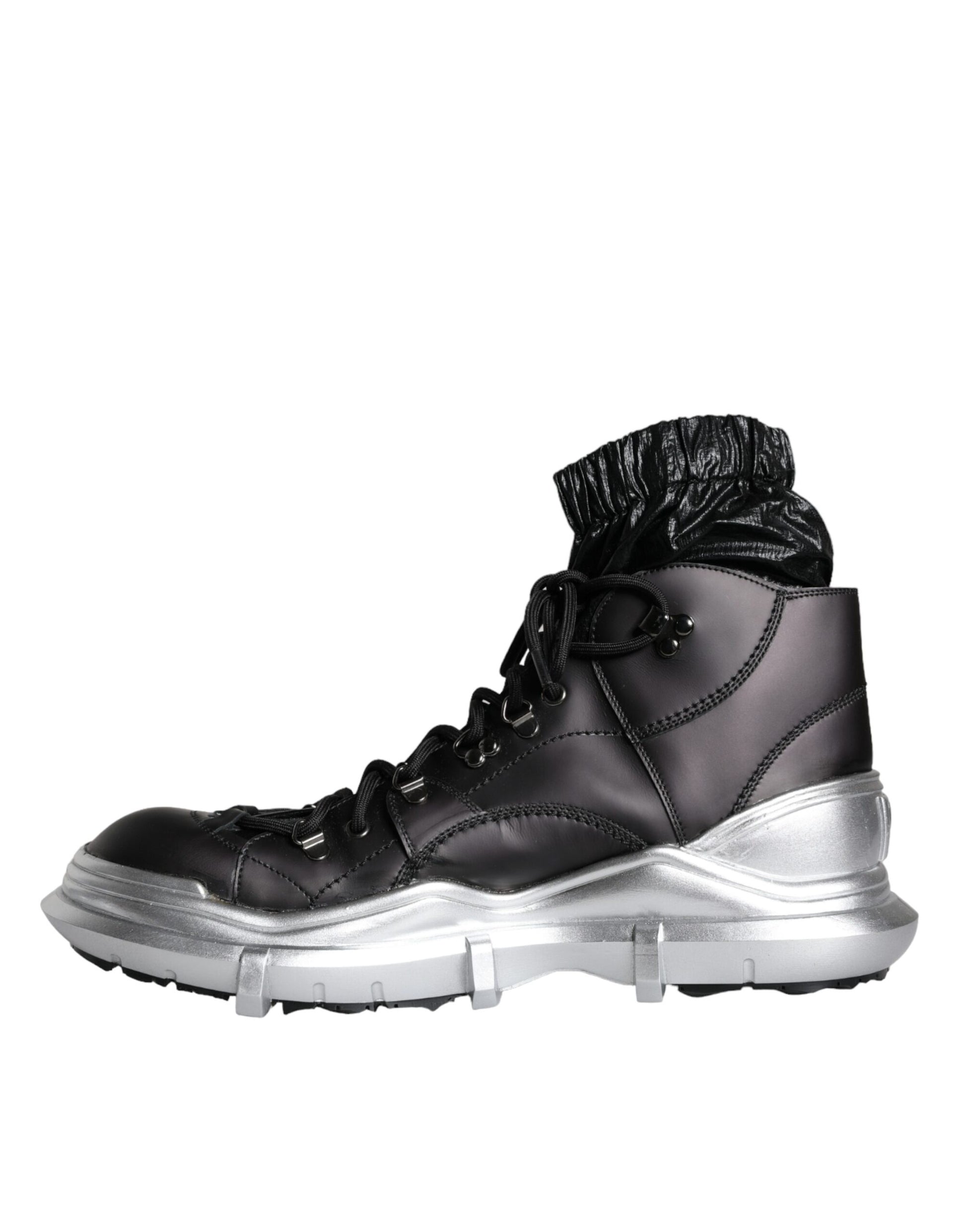 Dolce & Gabbana Black Nylon Galileo High Top Sneakers Shoes Curated Luxury Accessories by Orvyn