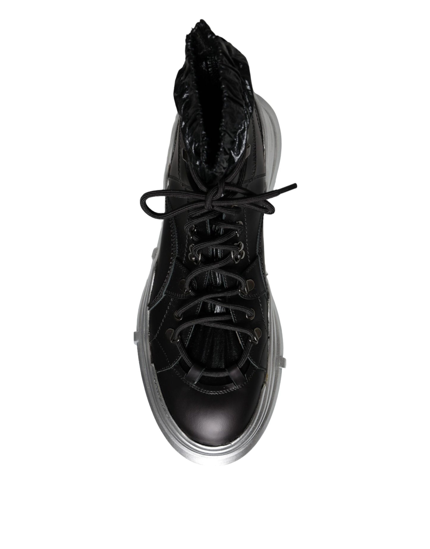Dolce & Gabbana Black Nylon Galileo High Top Sneakers Shoes Curated Luxury Accessories by Orvyn