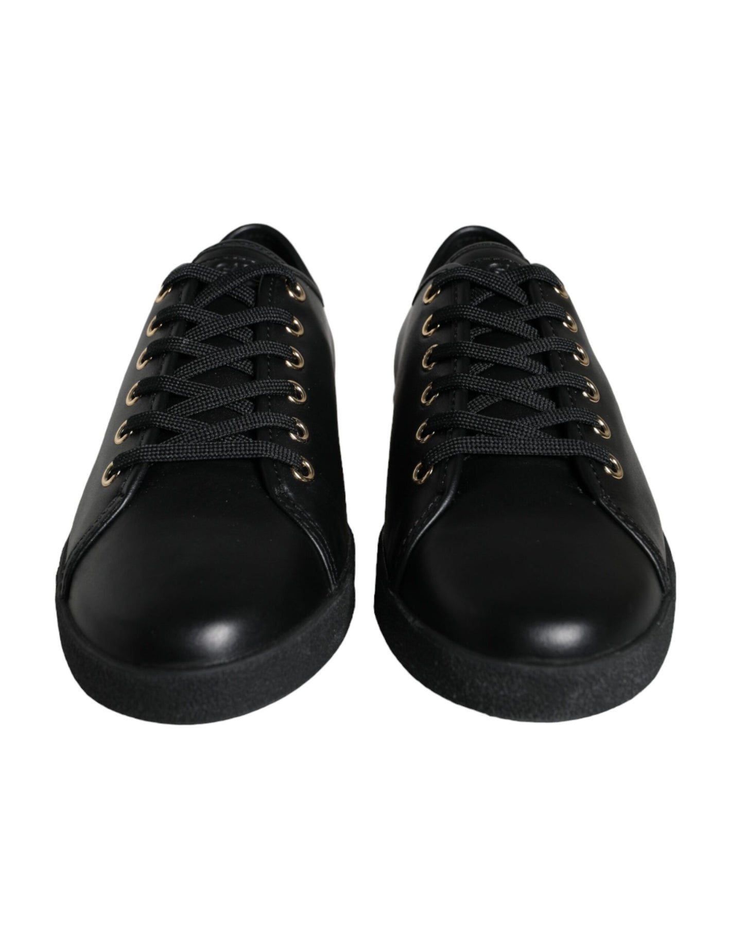 Dolce & Gabbana Black Gold Leather Classic Sneakers Shoes Curated Luxury Accessories by Orvyn
