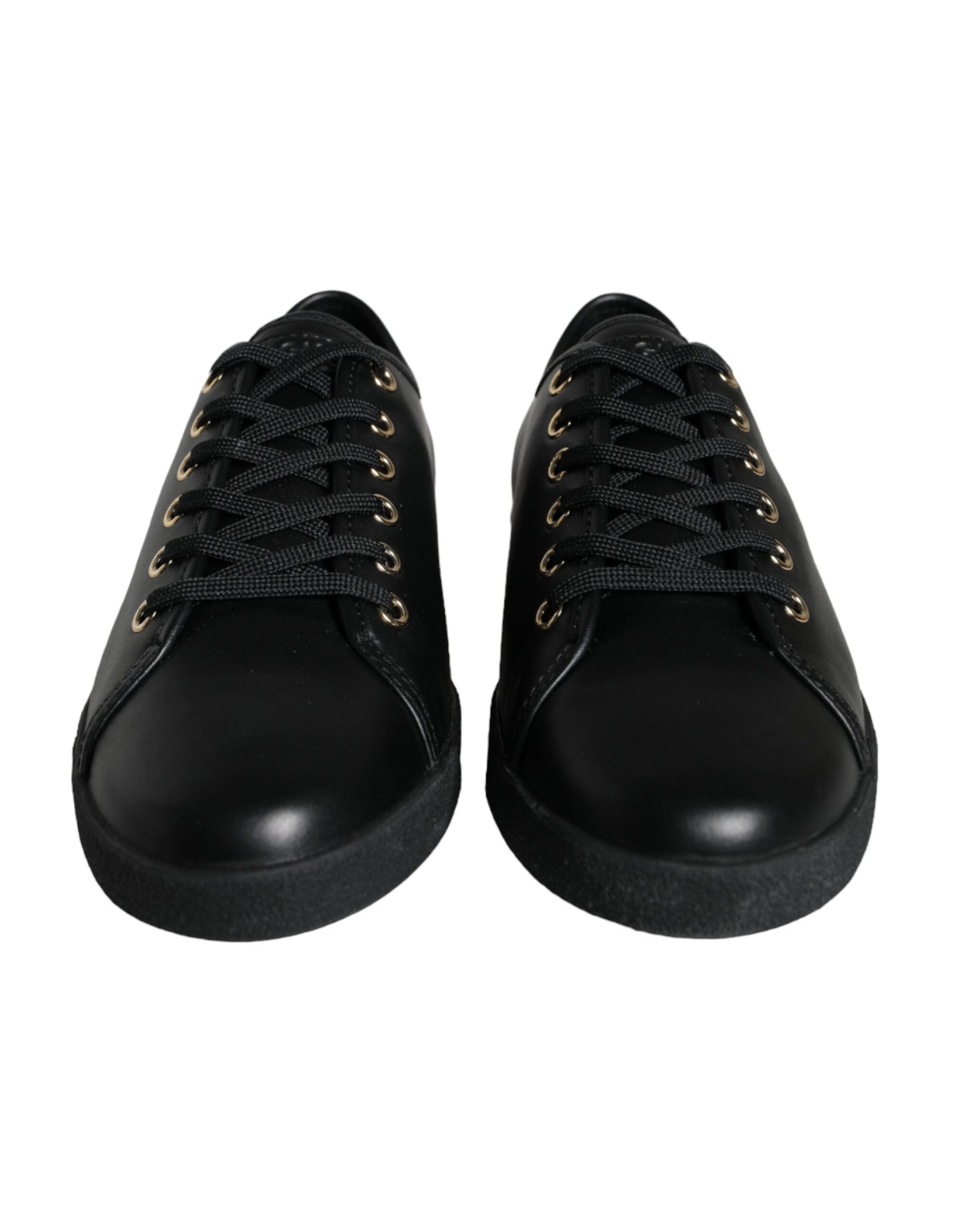 Dolce & Gabbana Black Gold Leather Classic Sneakers Shoes Curated Luxury Accessories by Orvyn