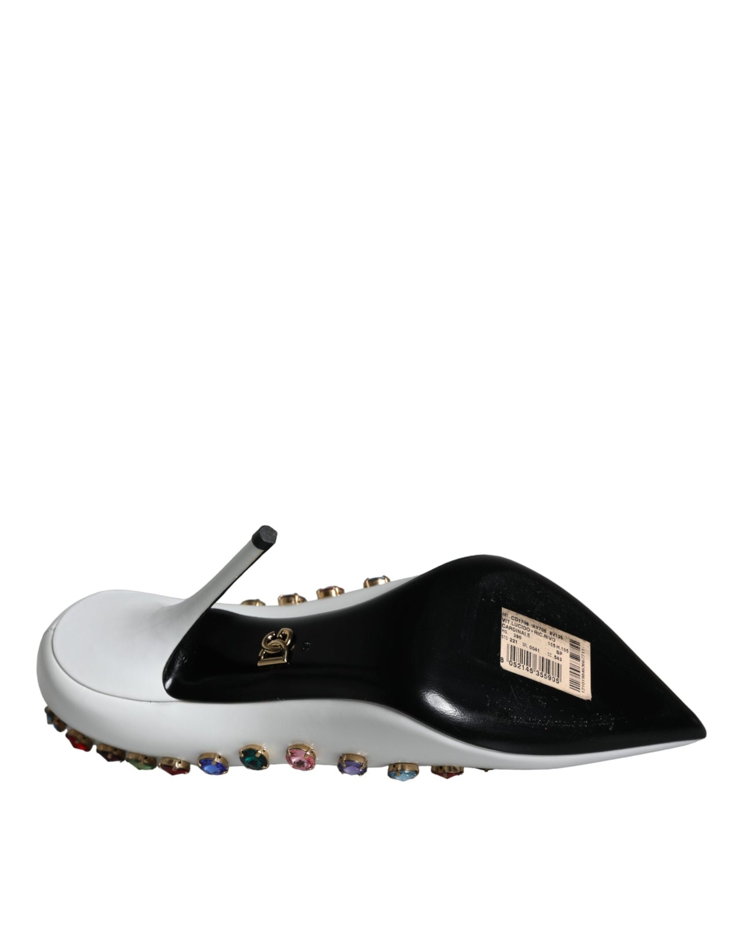 Dolce & Gabbana White Crystal Leather High Heels Pumps Shoes Curated Luxury Accessories by Orvyn