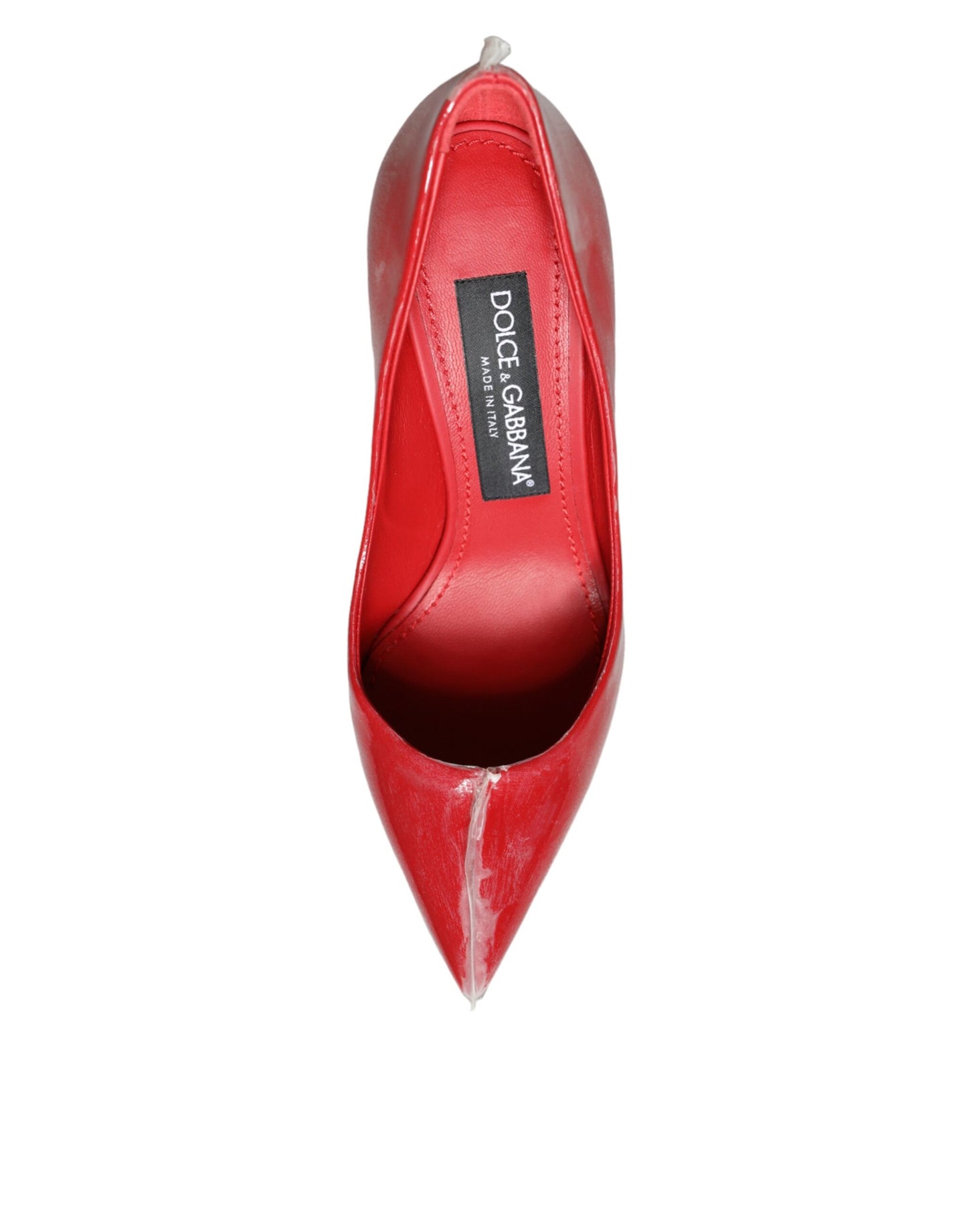 Dolce & Gabbana Red Patent Leather Faux Pearl Heels Pumps Shoes Curated Luxury Accessories by Orvyn
