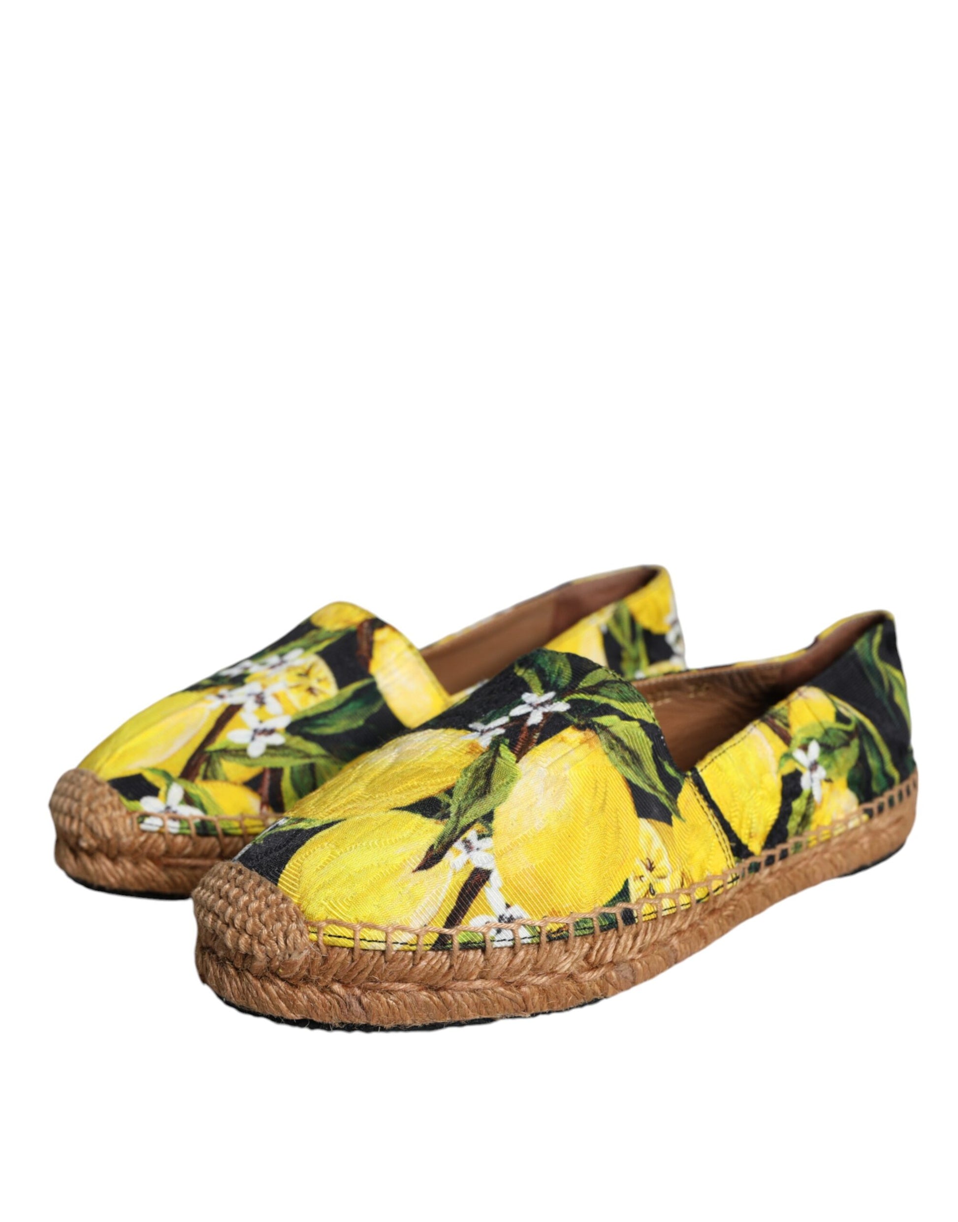 Dolce & Gabbana Multicolor Lemon Slip On Espadrilles Shoes Curated Luxury Accessories by Orvyn