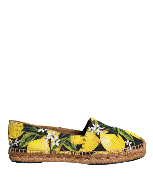 Dolce & Gabbana Multicolor Lemon Slip On Espadrilles Shoes Curated Luxury Accessories by Orvyn