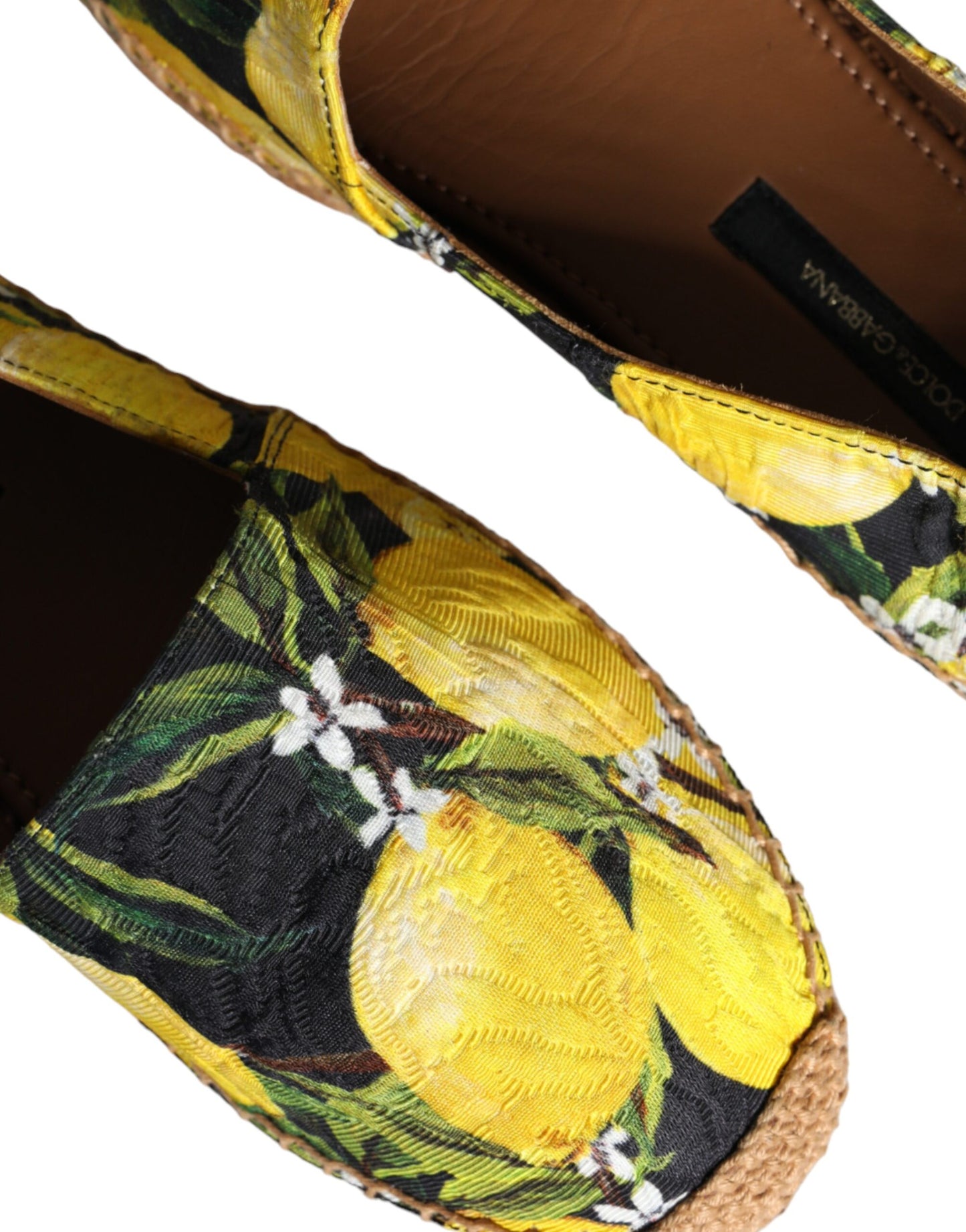 Dolce & Gabbana Multicolor Lemon Slip On Espadrilles Shoes Curated Luxury Accessories by Orvyn