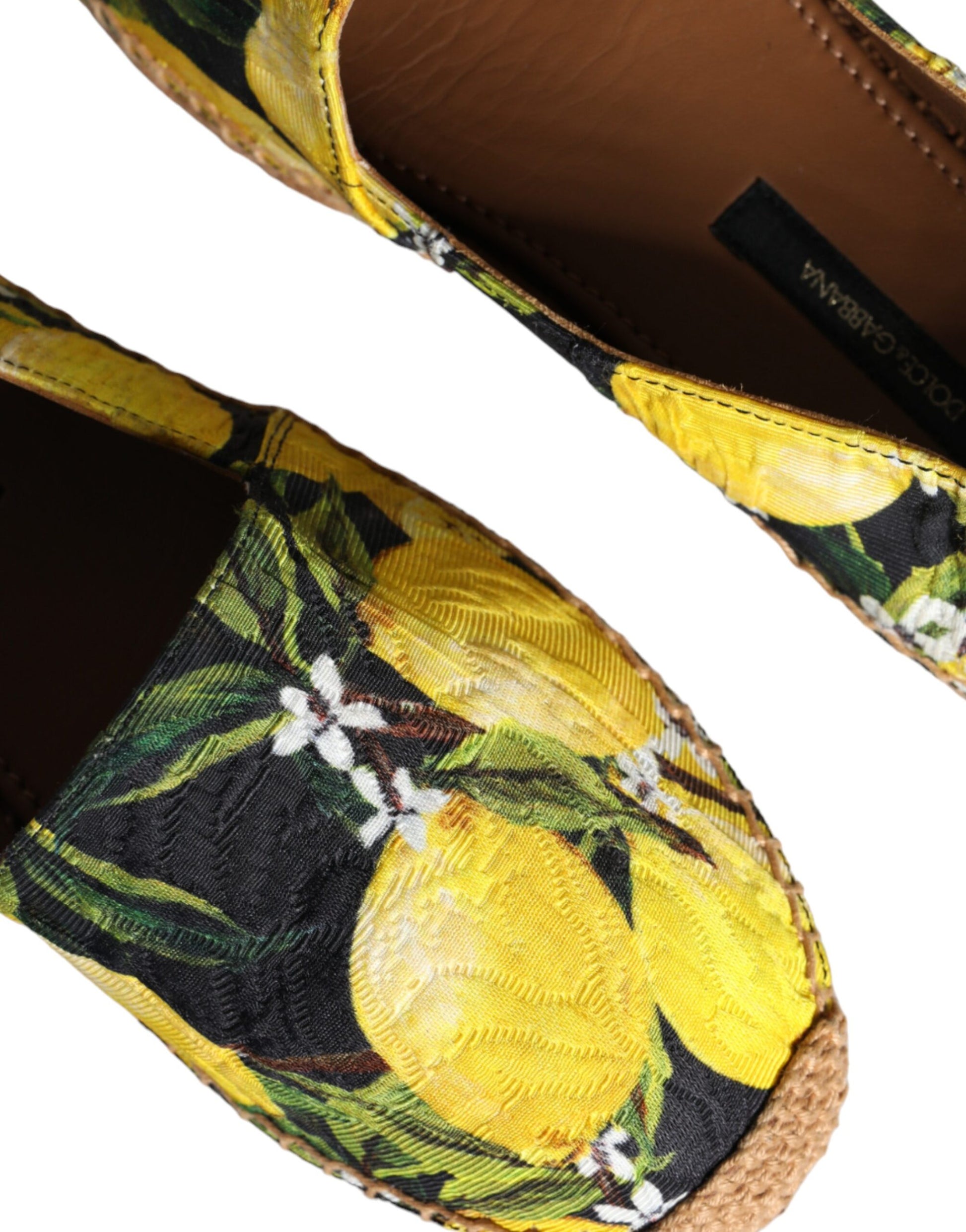Dolce & Gabbana Multicolor Lemon Slip On Espadrilles Shoes Curated Luxury Accessories by Orvyn