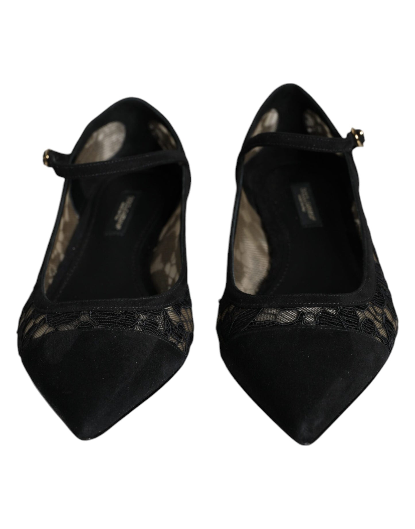 Dolce & Gabbana Black Taormina Lace Bellucci Flats Shoes Curated Luxury Accessories by Orvyn