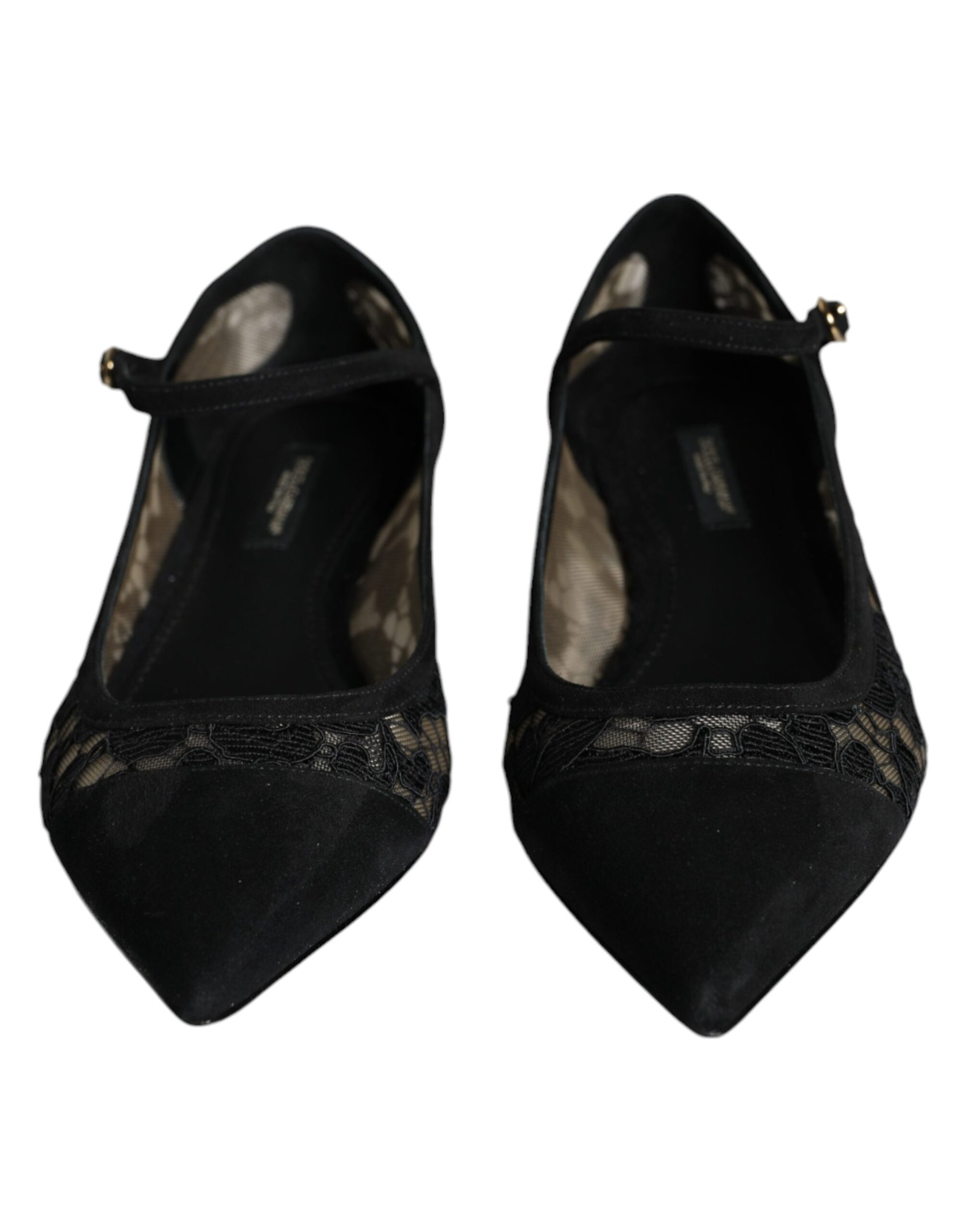 Dolce & Gabbana Black Taormina Lace Bellucci Flats Shoes Curated Luxury Accessories by Orvyn