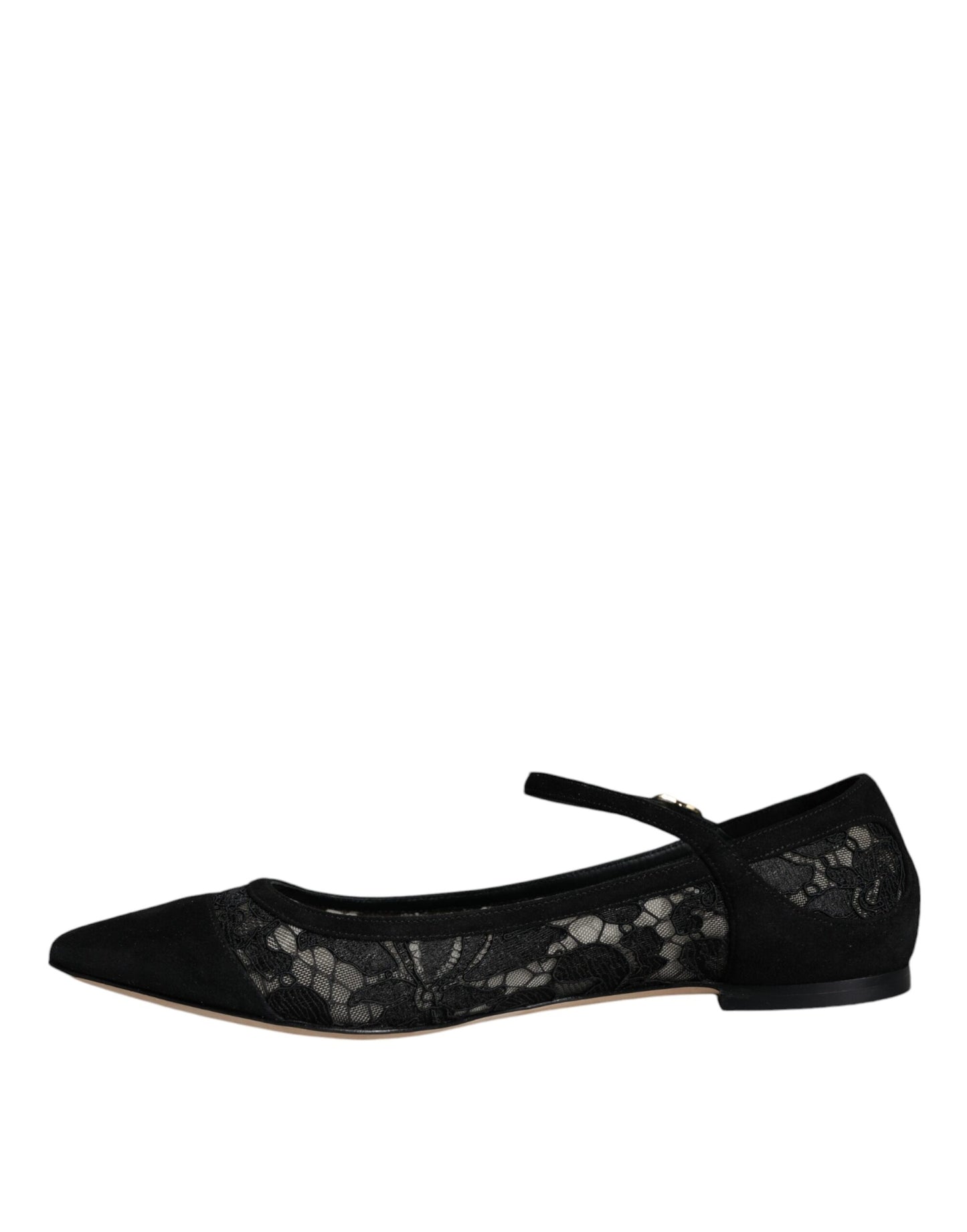Dolce & Gabbana Black Taormina Lace Bellucci Flats Shoes Curated Luxury Accessories by Orvyn