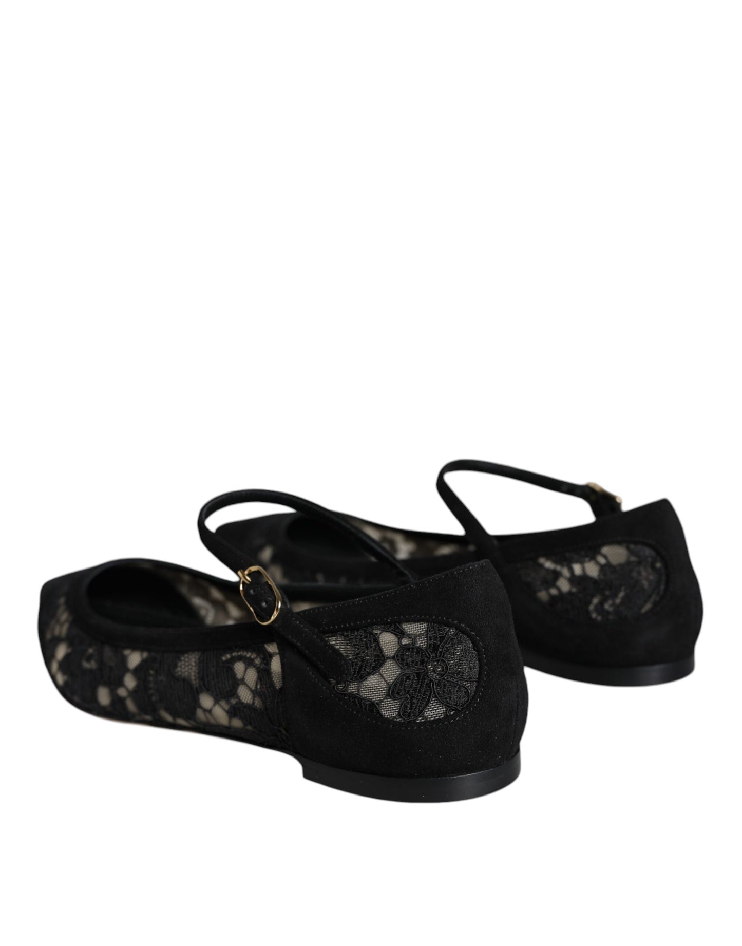 Dolce & Gabbana Black Taormina Lace Bellucci Flats Shoes Curated Luxury Accessories by Orvyn