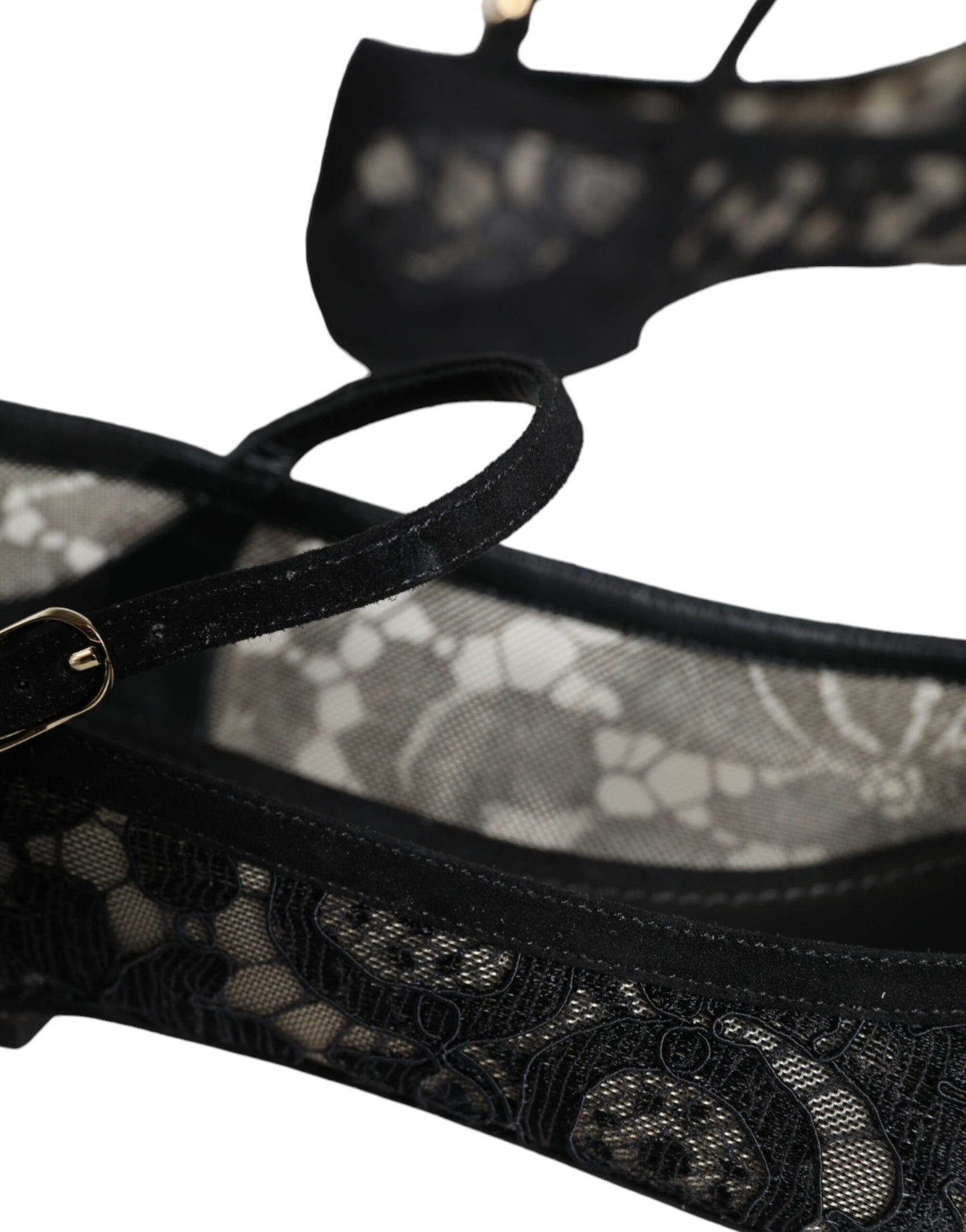 Dolce & Gabbana Black Taormina Lace Bellucci Flats Shoes Curated Luxury Accessories by Orvyn
