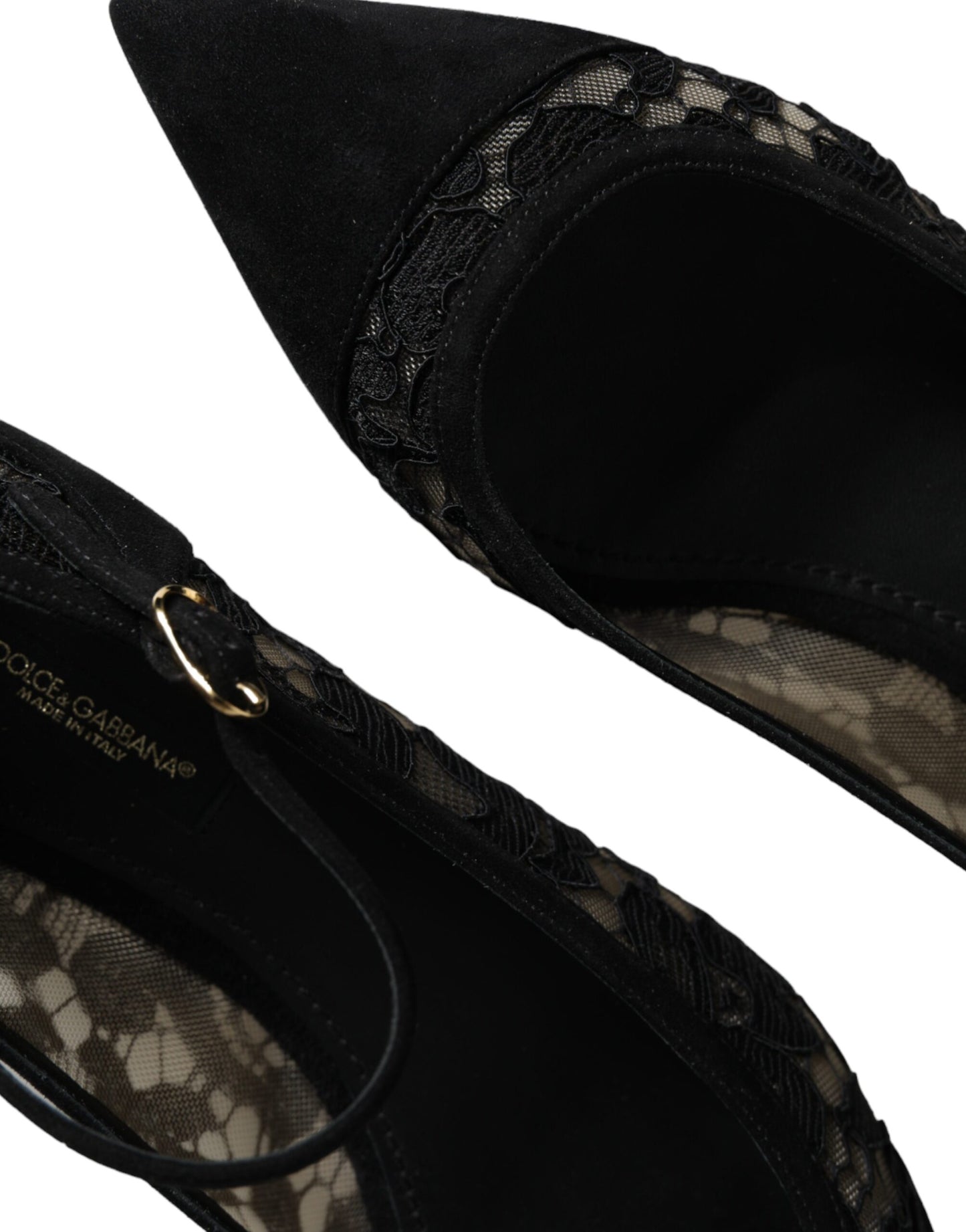 Dolce & Gabbana Black Taormina Lace Bellucci Flats Shoes Curated Luxury Accessories by Orvyn