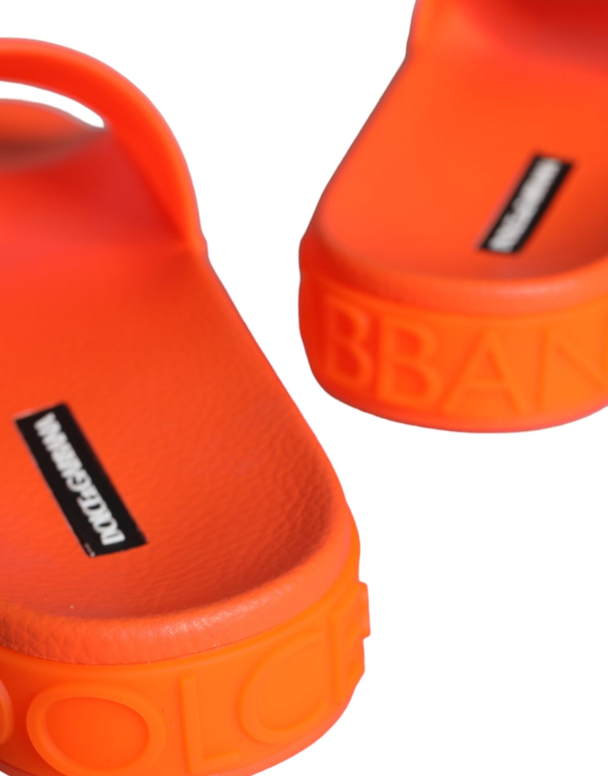 Dolce & Gabbana Orange Rubber Slides Sandals Beachwear Shoes Curated Luxury Accessories by Orvyn