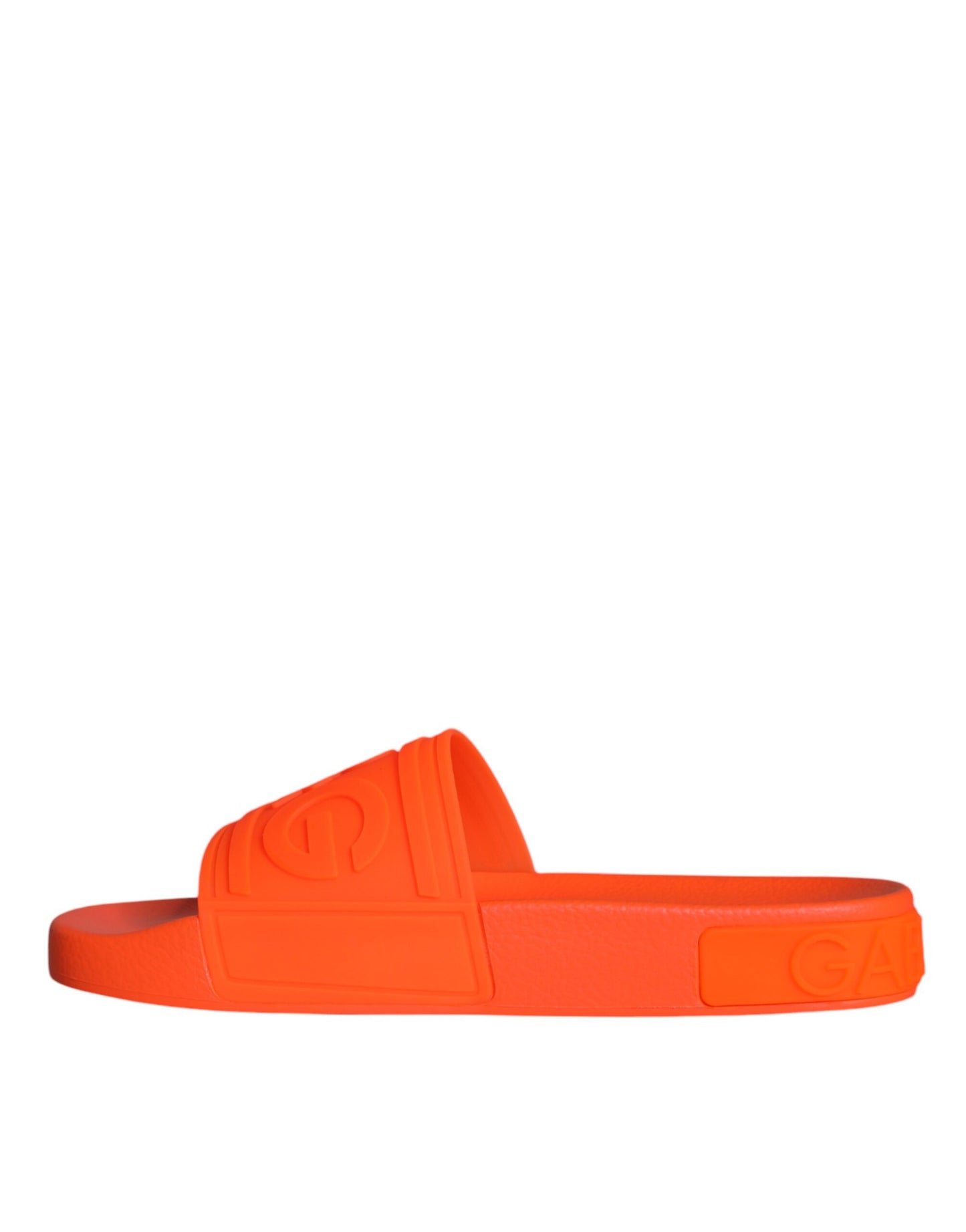 Dolce & Gabbana Orange Rubber Slides Sandals Beachwear Shoes Curated Luxury Accessories by Orvyn