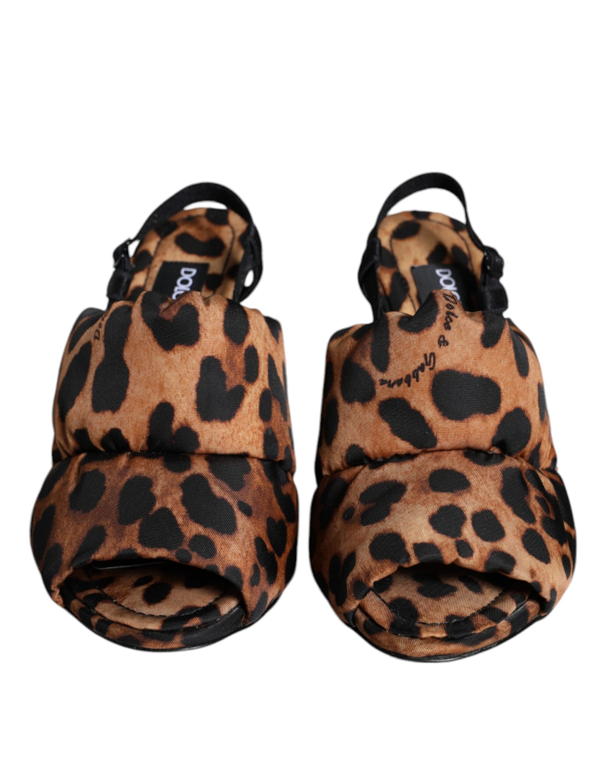Dolce & Gabbana Brown Leopard Keira Slingback Sandals Shoes Curated Luxury Accessories by Orvyn