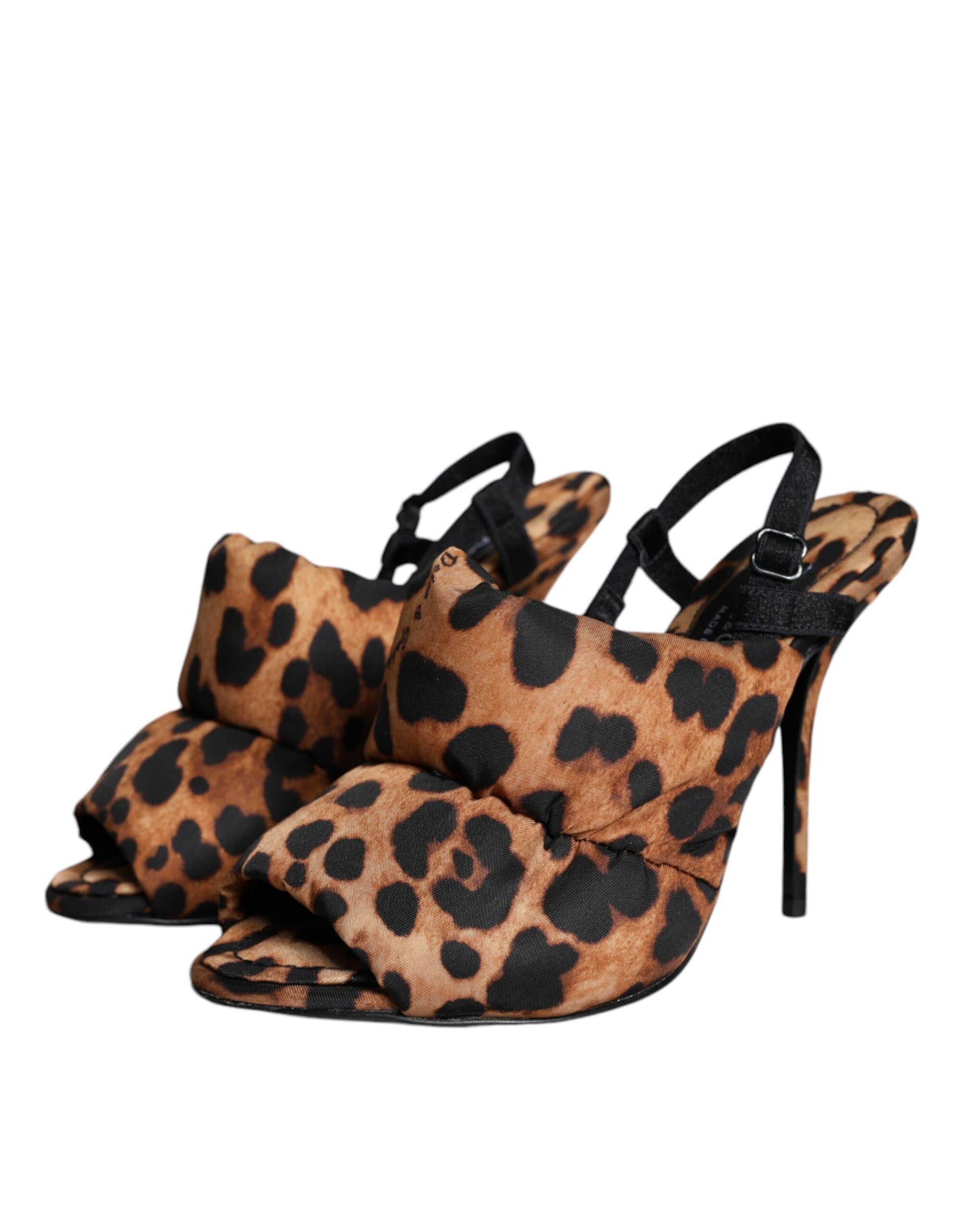 Dolce & Gabbana Brown Leopard Keira Slingback Sandals Shoes Curated Luxury Accessories by Orvyn