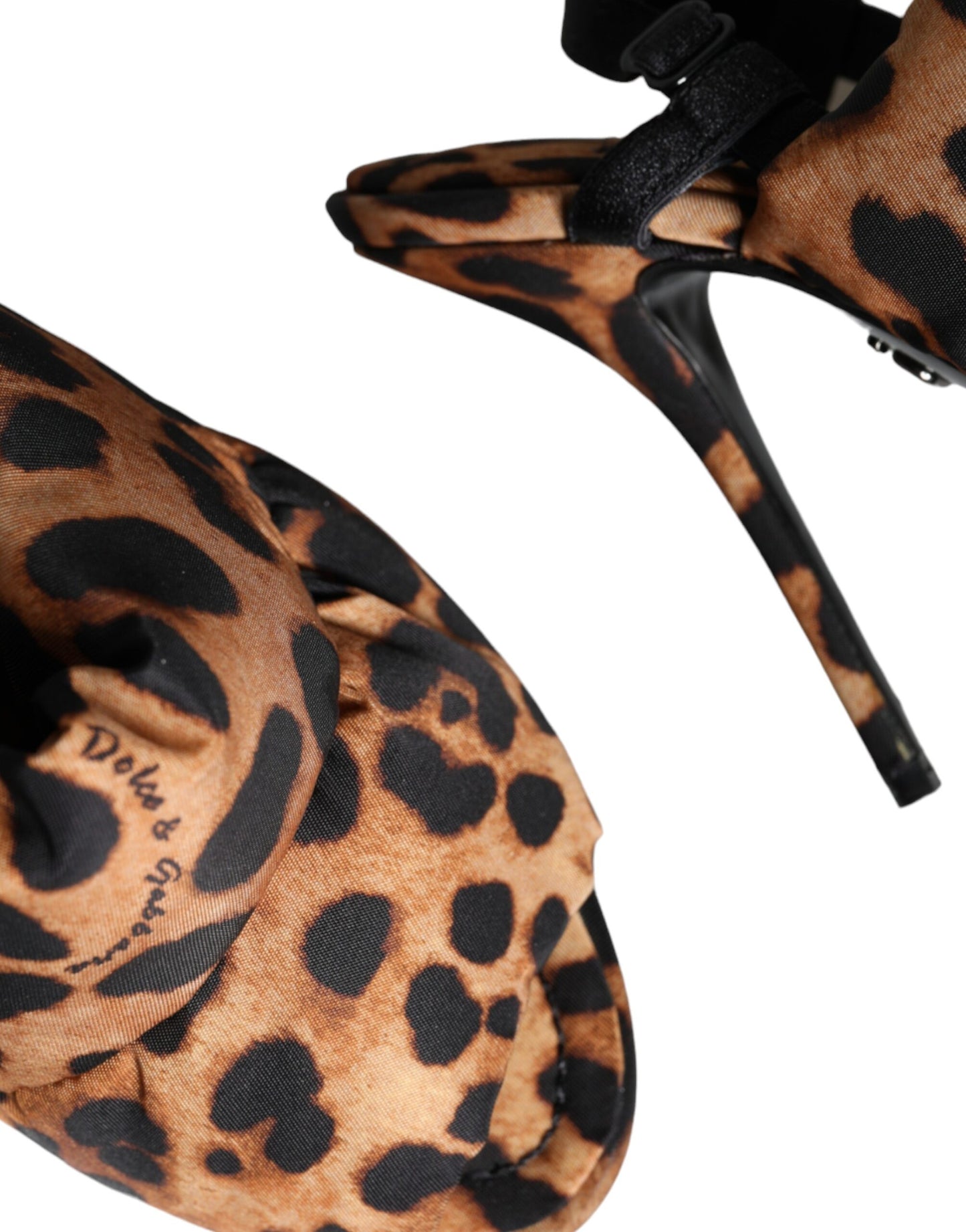 Dolce & Gabbana Brown Leopard Keira Slingback Sandals Shoes Curated Luxury Accessories by Orvyn
