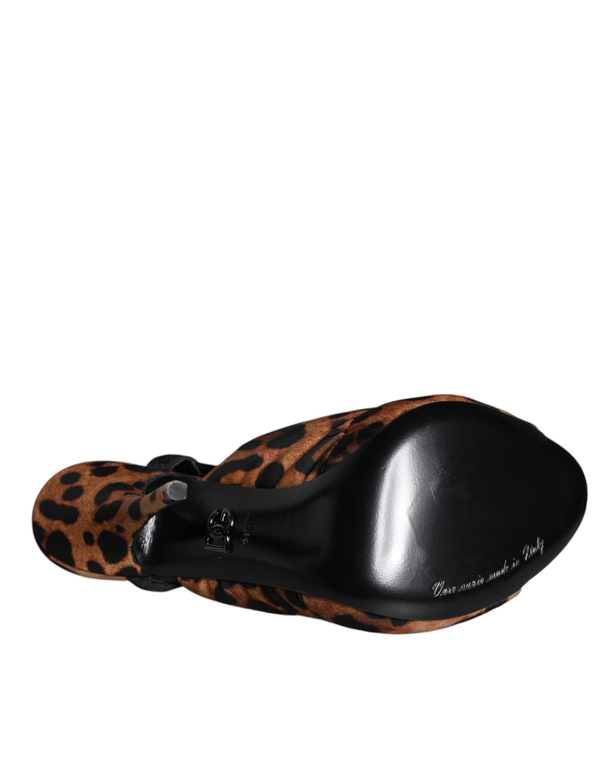 Dolce & Gabbana Brown Leopard Keira Slingback Sandals Shoes Curated Luxury Accessories by Orvyn