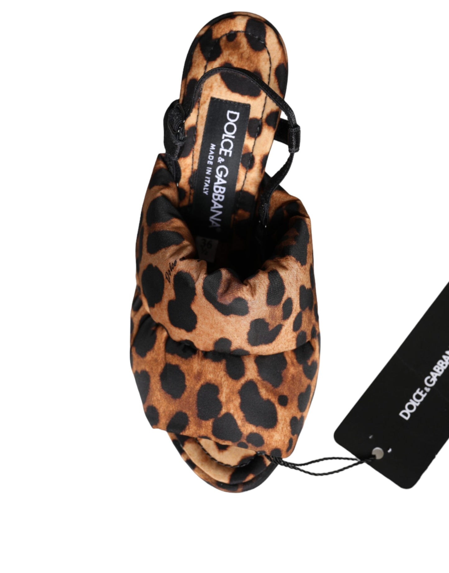 Dolce & Gabbana Brown Leopard Keira Slingback Sandals Shoes Curated Luxury Accessories by Orvyn