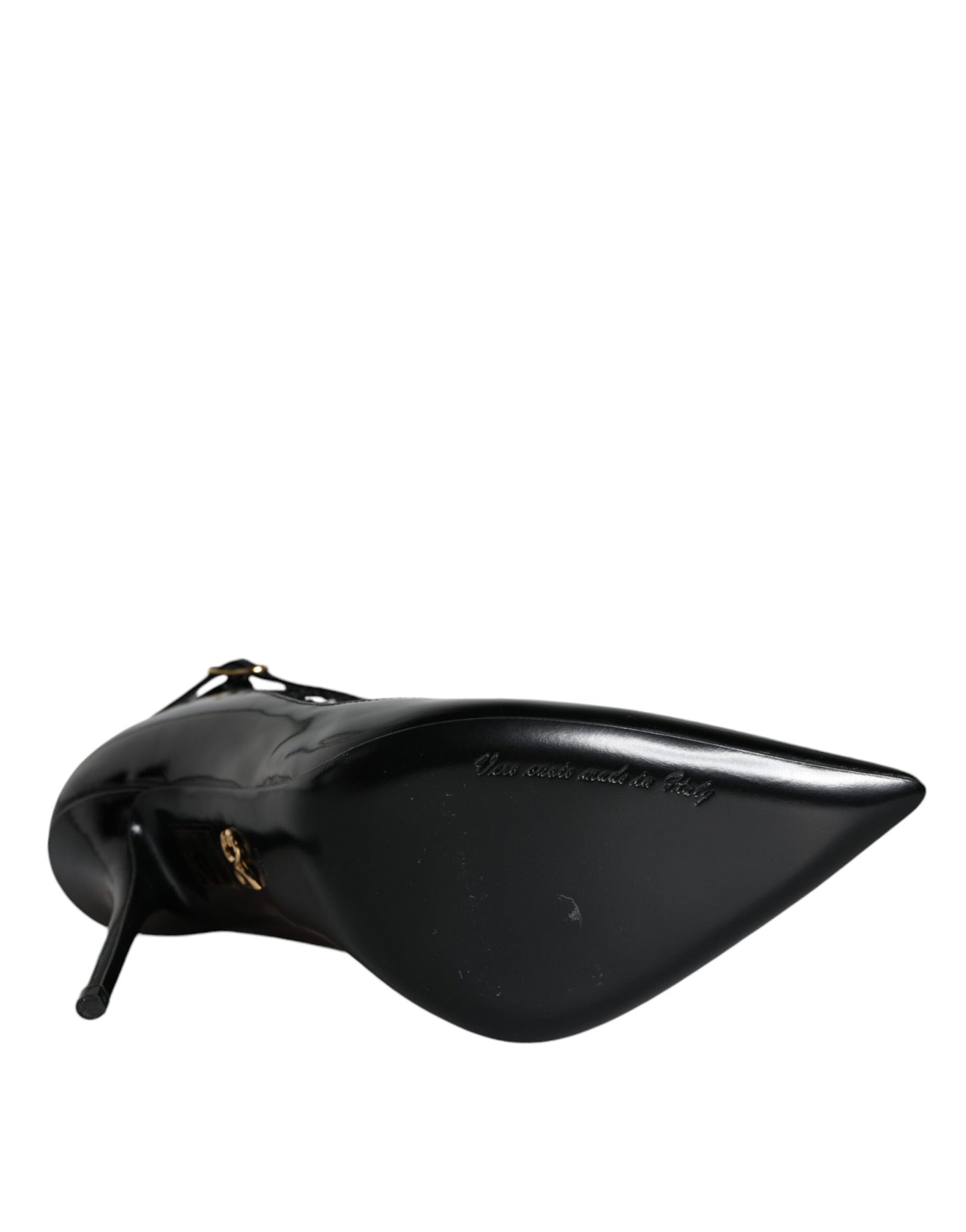 Dolce & Gabbana Black Mesh Patent Leather Heels Pumps Shoes Curated Luxury Accessories by Orvyn