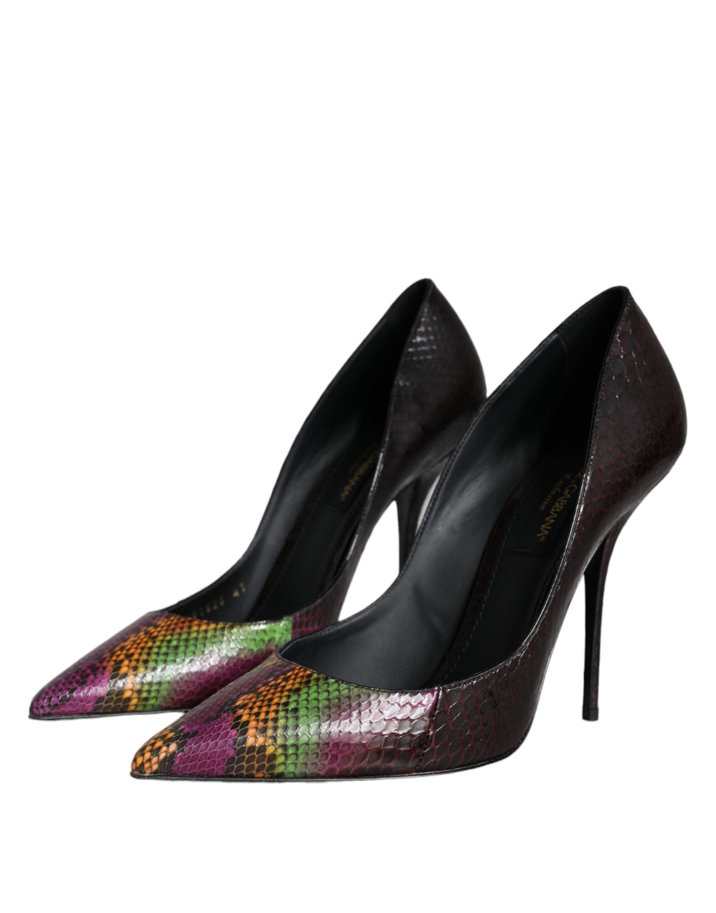 Dolce & Gabbana Multicolor Exotic Leather Heels Pumps Shoes Curated Luxury Accessories by Orvyn