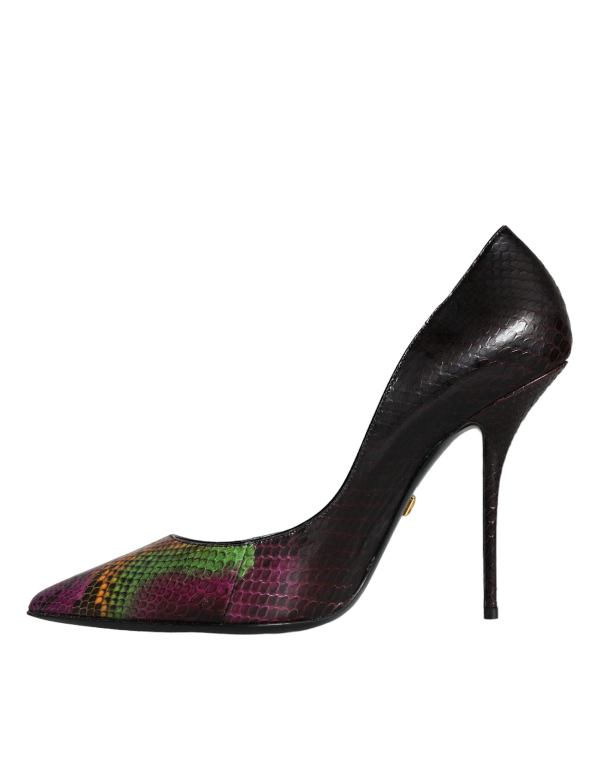 Dolce & Gabbana Multicolor Exotic Leather Heels Pumps Shoes Curated Luxury Accessories by Orvyn